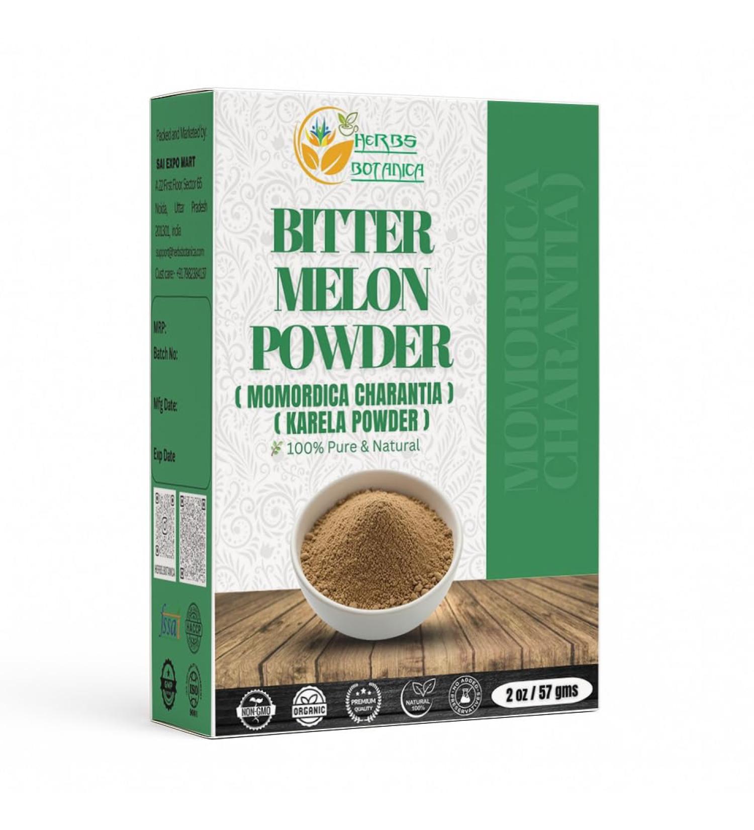 Herbs Botanica Bitter Melon Powder 100% Natural Karela Powder (Momordica Charantia) Non-GMO Gluten-Free Perfect for Smoothies Cooking and Healthy Lifestyles 2 oz - Buy Online on GoSupps.com