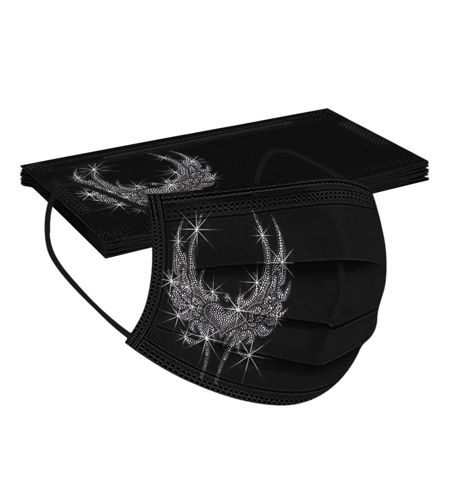 Buy Genetic 10-Piece Disposable 3-Layer Face Masks - Breathable Rhinestone Printed Adult Mouth Protection for Outdoor Use - Buy Online on GoSupps.com