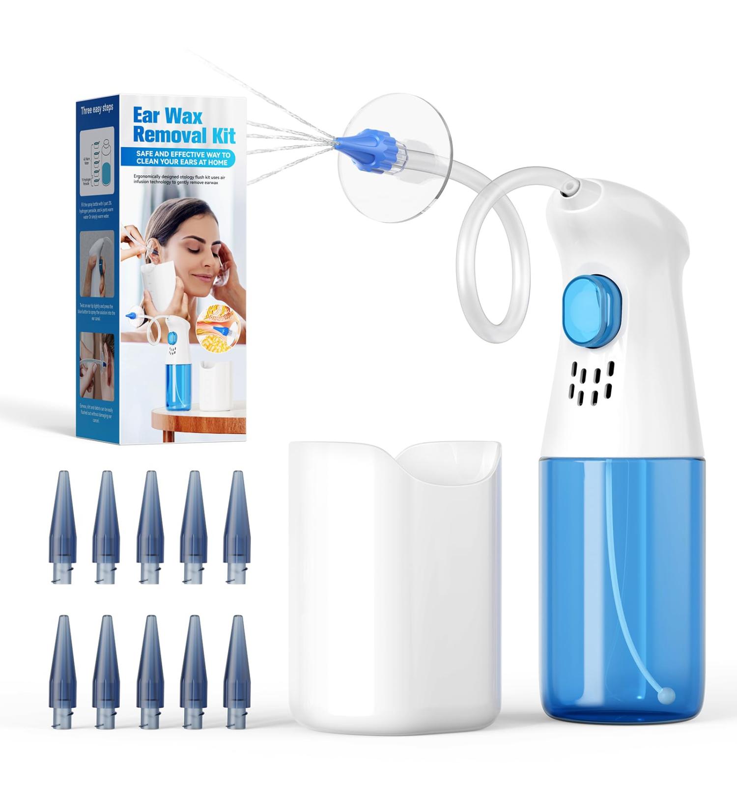 Ear Wax Removal Ear Cleaner Ear Wax Removal Kit Manual Ear Irrigation Flushing System Safe and Effective to Clean Ear Built Up Wax - Buy Online on GoSupps.com