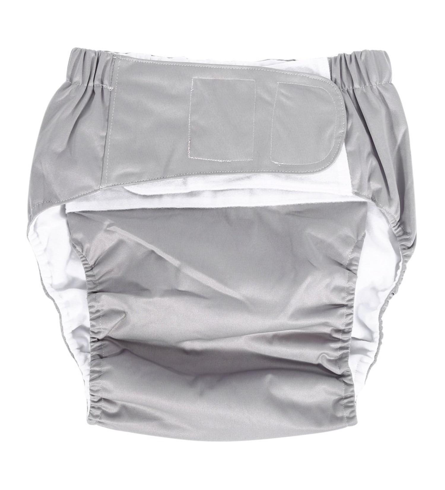 Washable Adult Nappy Pants - Adjustable Incontinent Care Diaper for Elderly - Reusable Cloth Diaper for Personal Care (Gray) - Buy Online on GoSupps.com