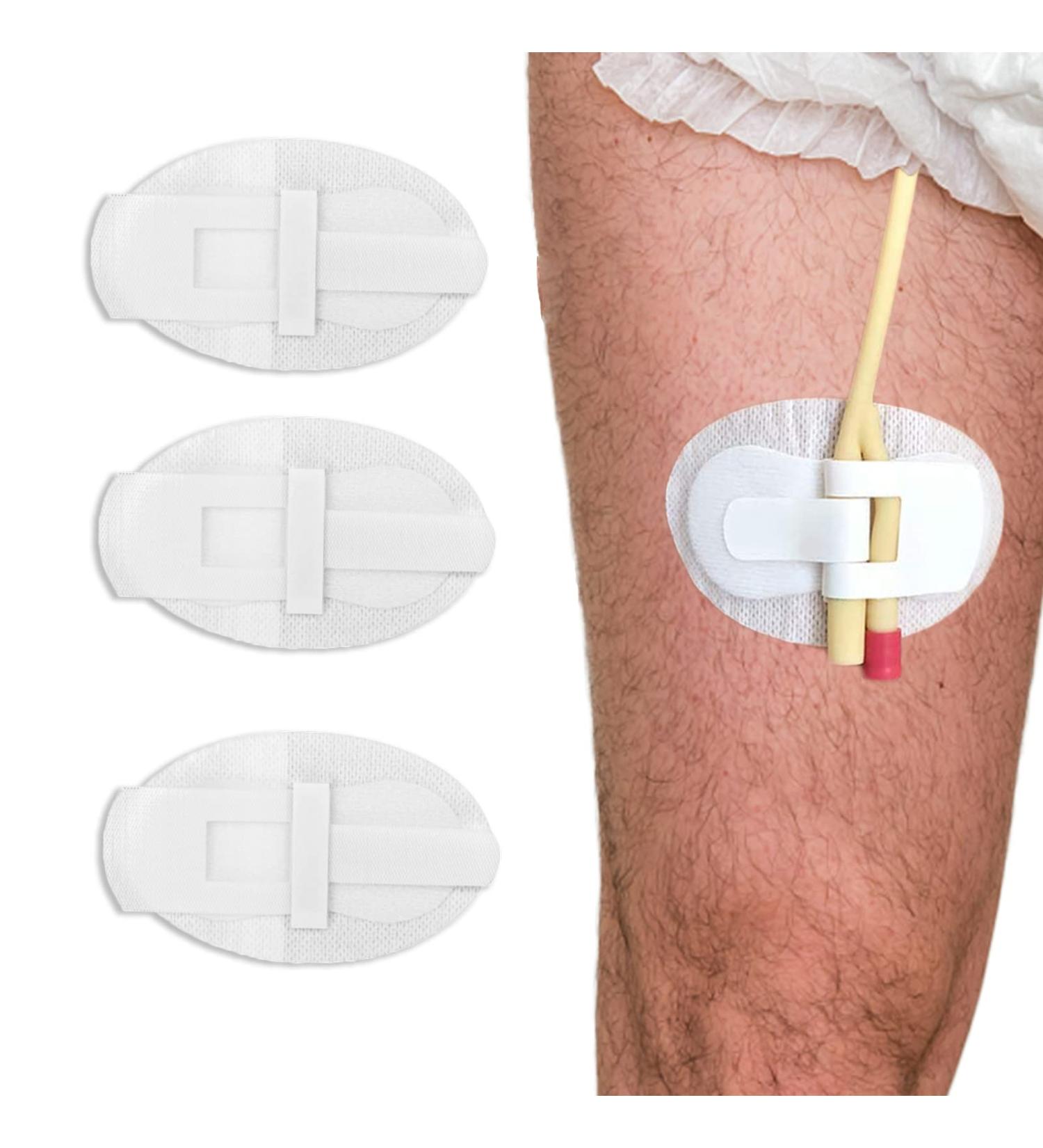 Catheter Leg Band Fixation Sticker - Urethra Holder Adhesive Pad for Incontinence | 3-Piece Drainage Stabilization Device - Buy Online on GoSupps.com