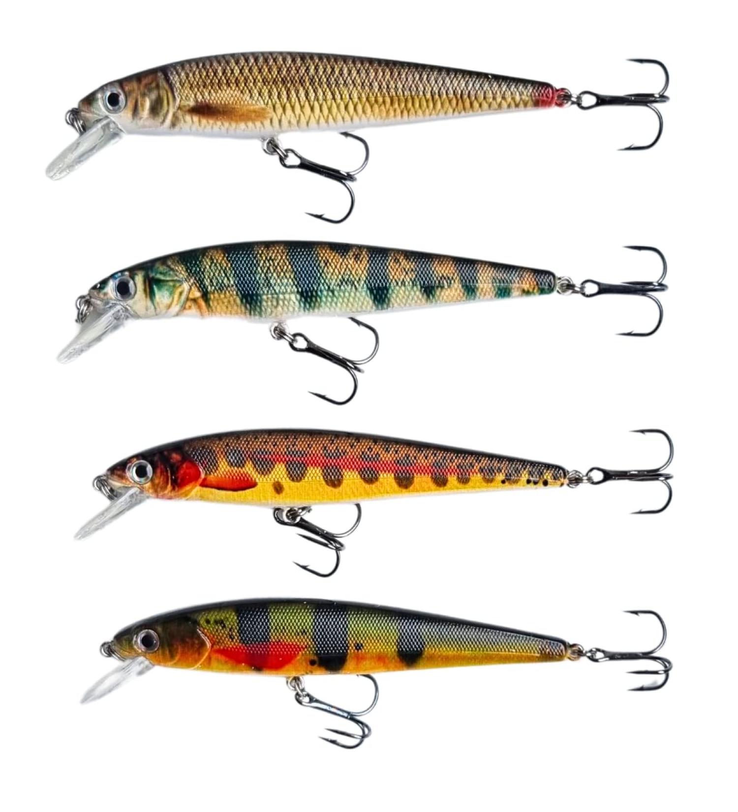 ELBFANG Zander Pike Wobbler Set - 4 Natural Color Shallow Running Lures for Predatory Fish - International Shipping Available - Buy Online on GoSupps.com