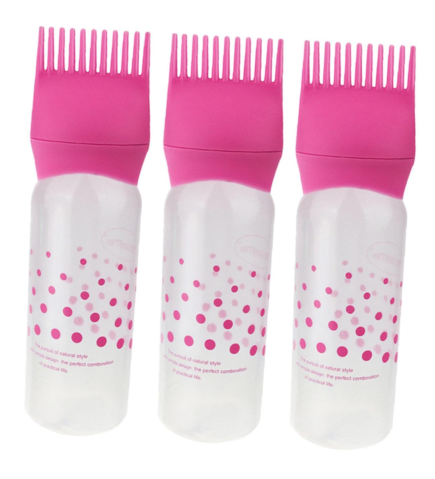 Alipis Lot de 3 Flacons Applicateurs pour Coloration et Soins Capillaires avec Peigne Int gr Bouteille Gradu e Rose Outil Pr cis pour Teinture Huile et Coiffage Domicile - Buy Online on GoSupps.com
