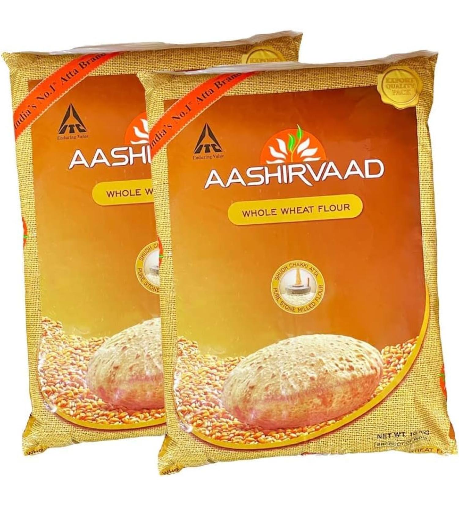 Seelans | Aashirvaad Whole Wheat Atta | 100% Whole Wheat | Full of Fibre | Make Rotis & Chappatis | Traditional Indian Flour | Nutritious | Vegetarian | 10 KG Bag (Pack of 2) - Buy Online on GoSupps.com