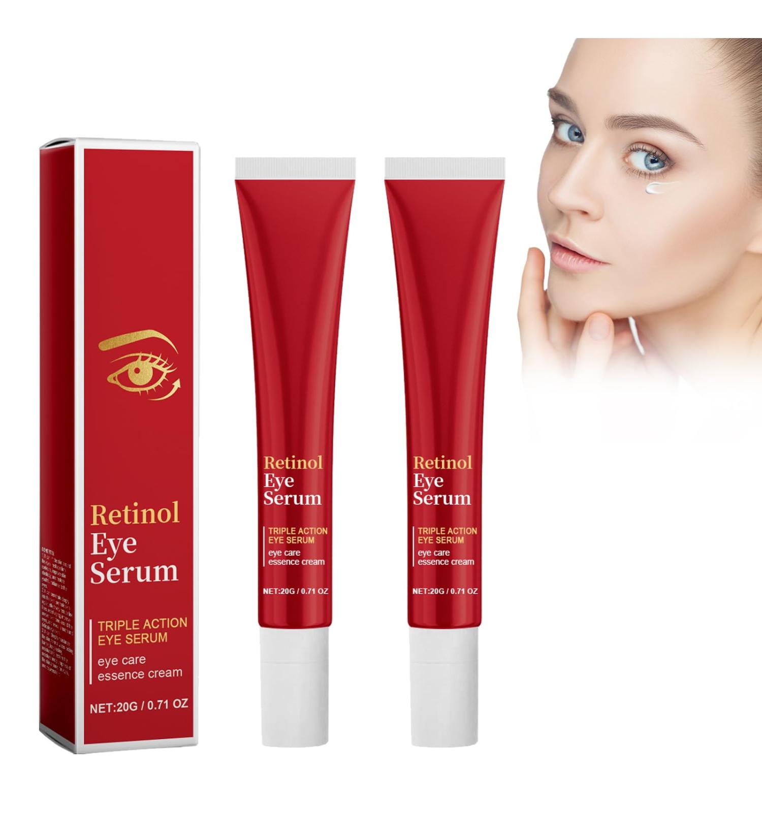 Lot de 2 s rums pour les yeux au r tinol - S rum d congestionnant pour les yeux - Cr me hydratante pour les yeux - Huile pour les yeux - Illumination et raffermissement de l'essence des yeux - Buy Online on GoSupps.com