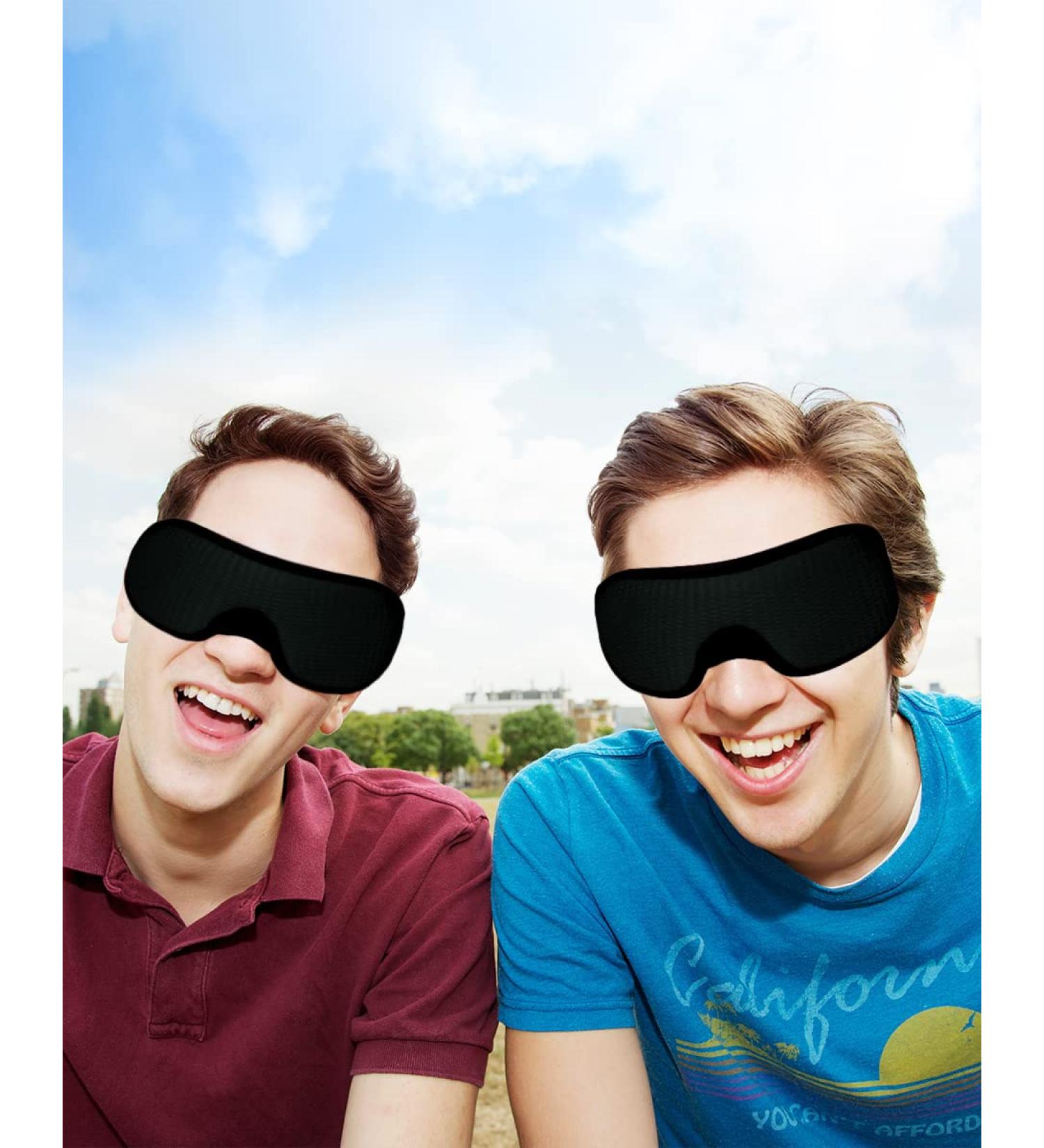 2 Pack MrsJeggy Upgraded 3D Contoured Blackout Eye Mask for Sleeping - Soft Eye Covers with Adjustable Strap for Travel, Nap, Insomnia - Men's Eye Sleeping Mask with Nose Wing - 100% Blackness - Buy Online on GoSupps.com