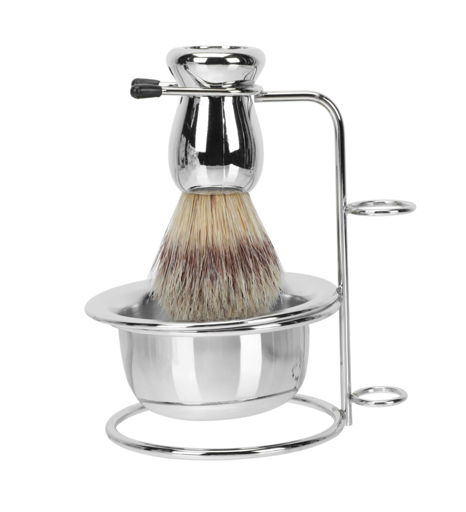 Ipetboom Beard Brush Holder & Men's Grooming Kit - Stainless Steel Shaving Stand for Mustache & Razor - Buy Online on GoSupps.com