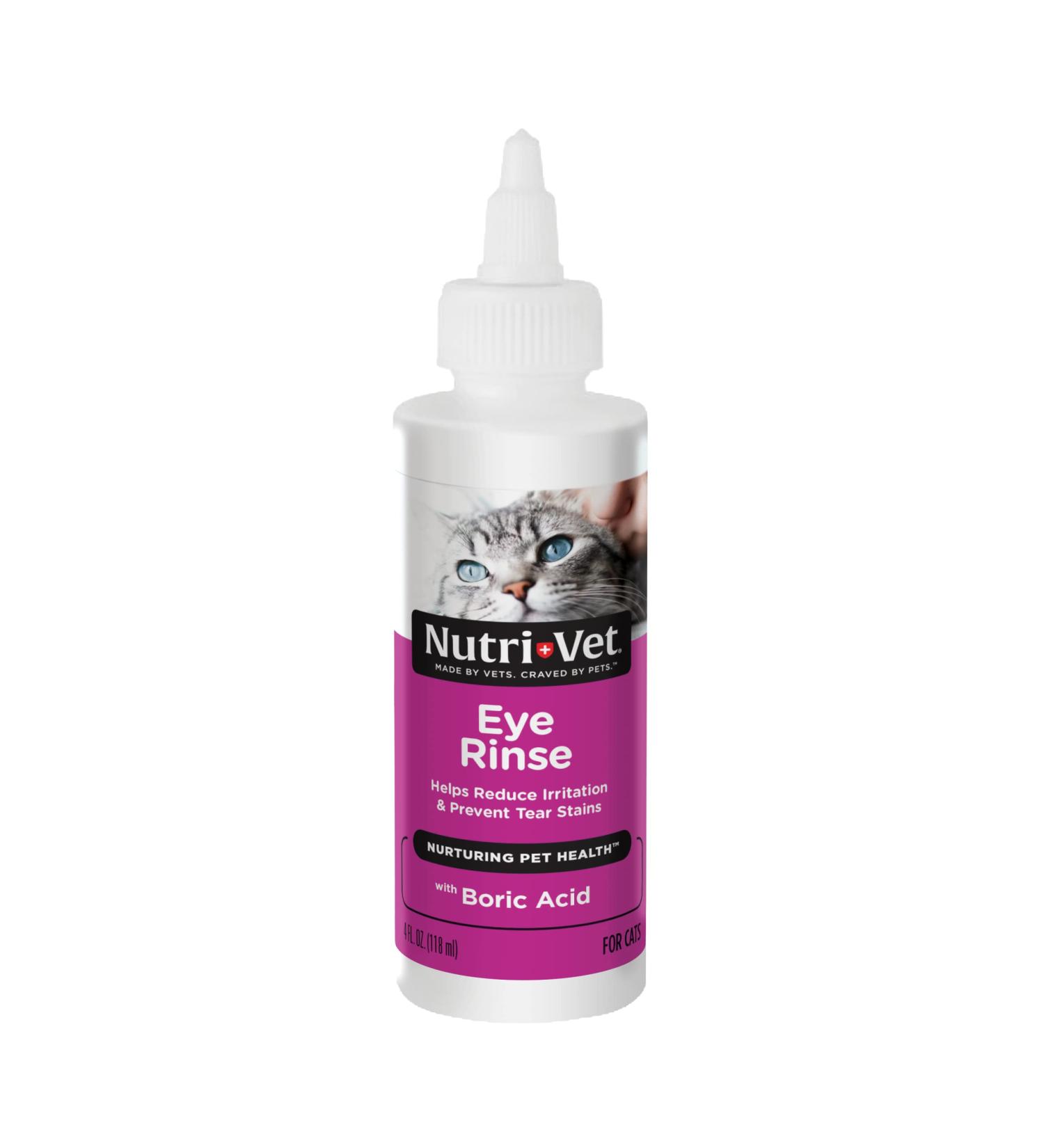 Nutri-Vet Eye Rinse Liquid for Cats - 4oz | Gentle Eye Care Solution - Buy Online on GoSupps.com