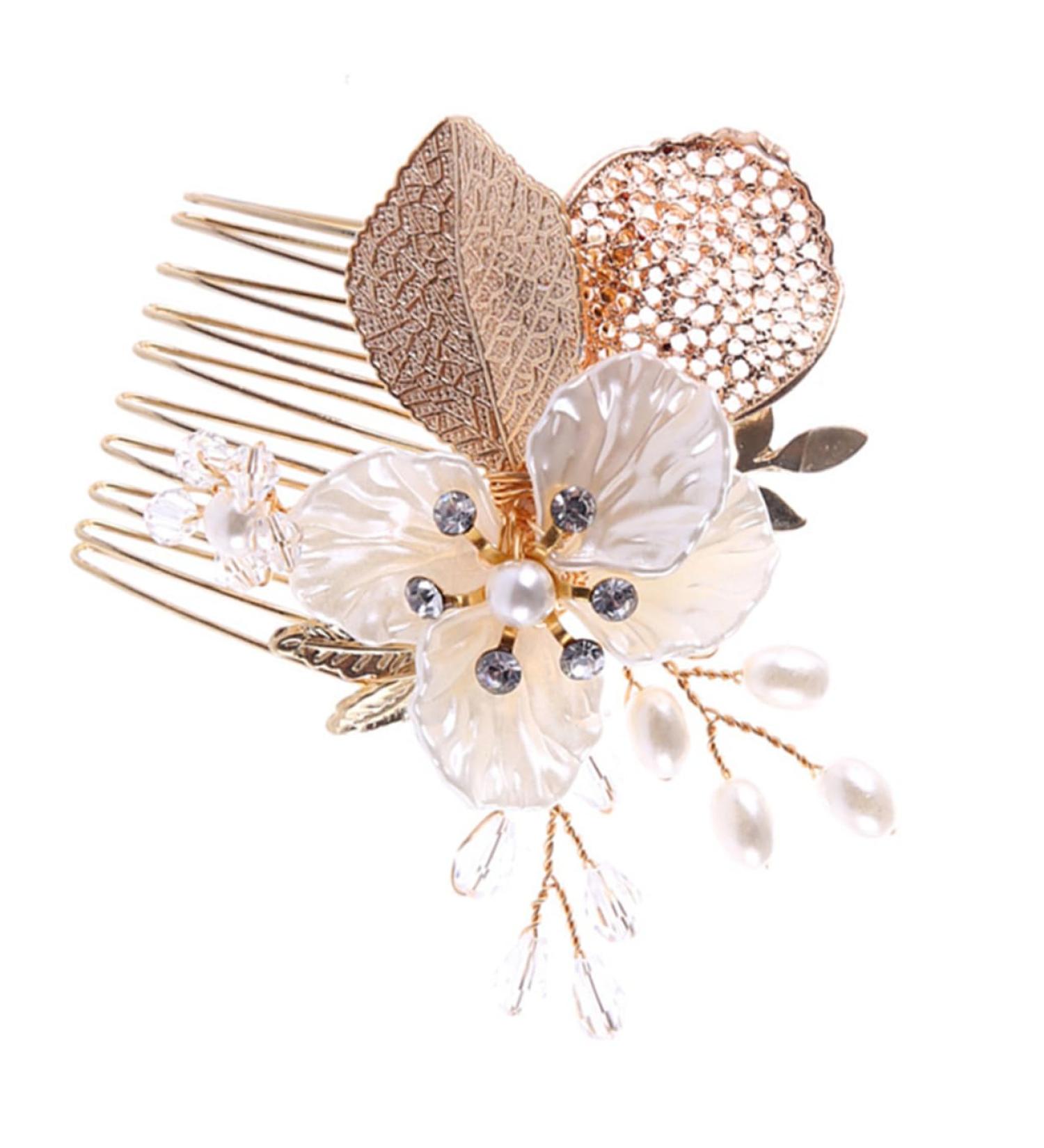 Ipetboom 1pc Tiara Headpiece for Bride Hair Comb Bride Headpieces for Wedding Headwear for Women Bridal Comb Women Hair Accessory Bride Insert Comb Headgear Leaf Miss Accessories - Buy Online on GoSupps.com