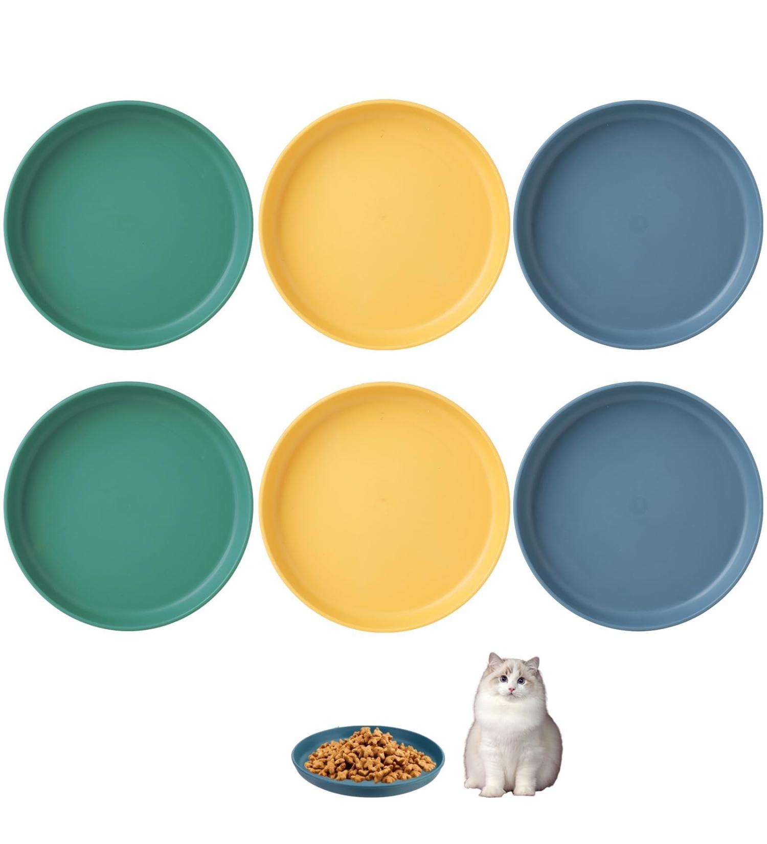 6 PCS Cat Bowls Cat Plate Cat Food Bowl Cat Food Dish Shallow Pet Bowls Kitten Food Bowl Cat Food Plate for Cats Fatigue Free Cat Feeding Bowls for Kittens and Small Animals Flat Cat Bowl - Buy Online on GoSupps.com