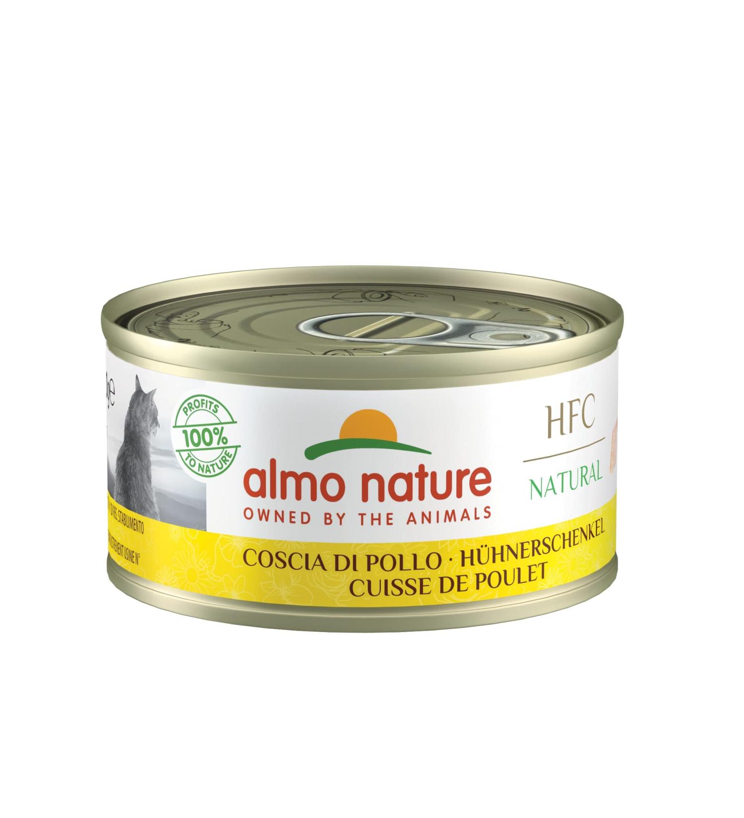 Almo Nature HFC Natural Wet Cat Food - 24-Pack Chicken Thighs (70g x 24) - Premium Quality & International Shipping - Buy Online on GoSupps.com