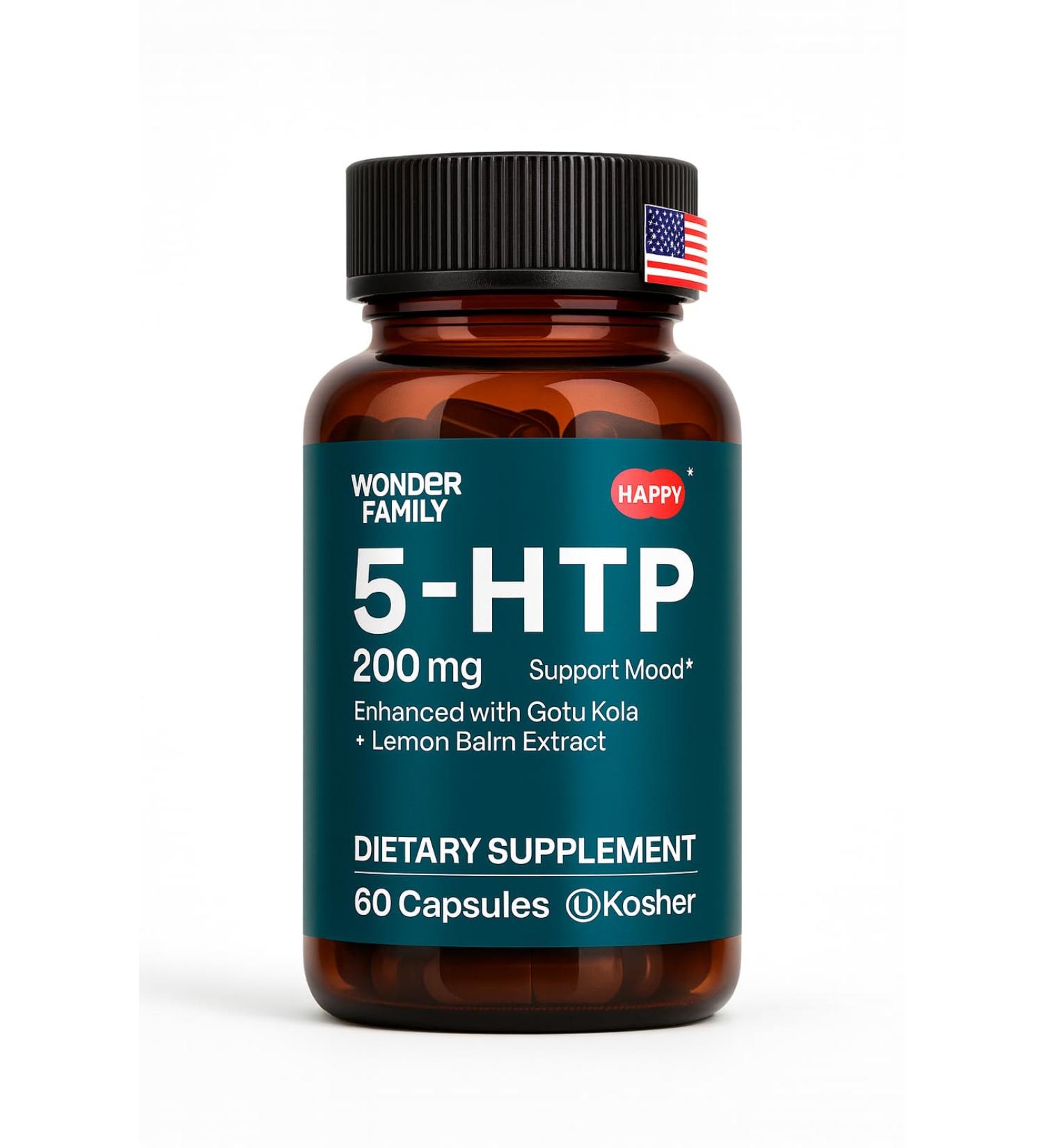 5 HTP 200mg - with Vitamin B6 100mg Gotu Kola - Wellbeing Supplement for Women Men - 2X Potency of 5HTP 100mg 4X of 5-HTP 50mg - Deep Sleep Supplement - 60 5HTP 200mg Capsules 60 Count (Pack of 1) - Buy Online on GoSupps.com