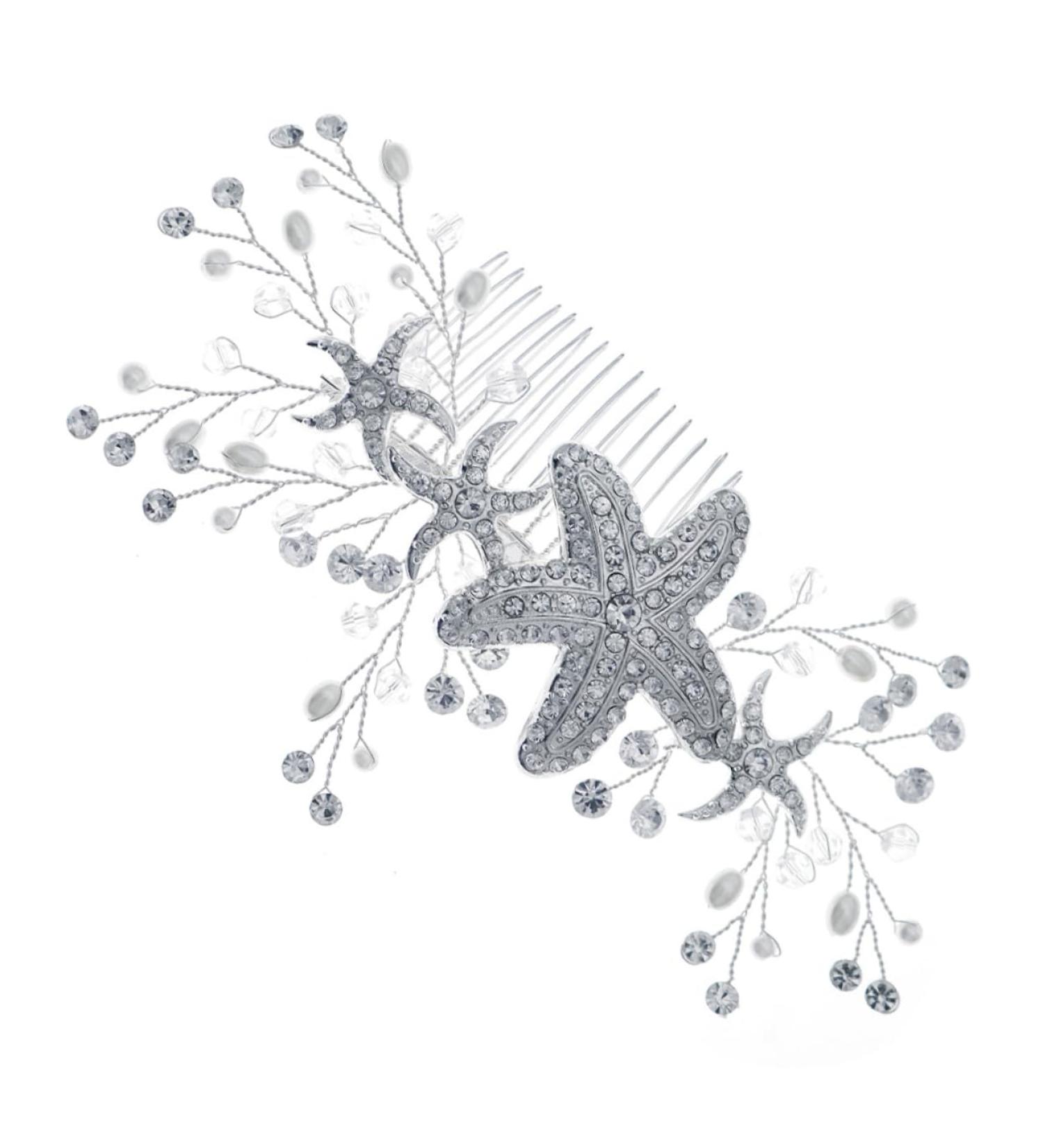 Beatifufu Starfish Hair Comb Hair Comb Hair Side Combs Wedding Hair Accessories for Brides Bridal Hair Comb Hair Comb Accessory Bridal Headpieces for Wedding Decorative Hair Combs - Buy Online on GoSupps.com
