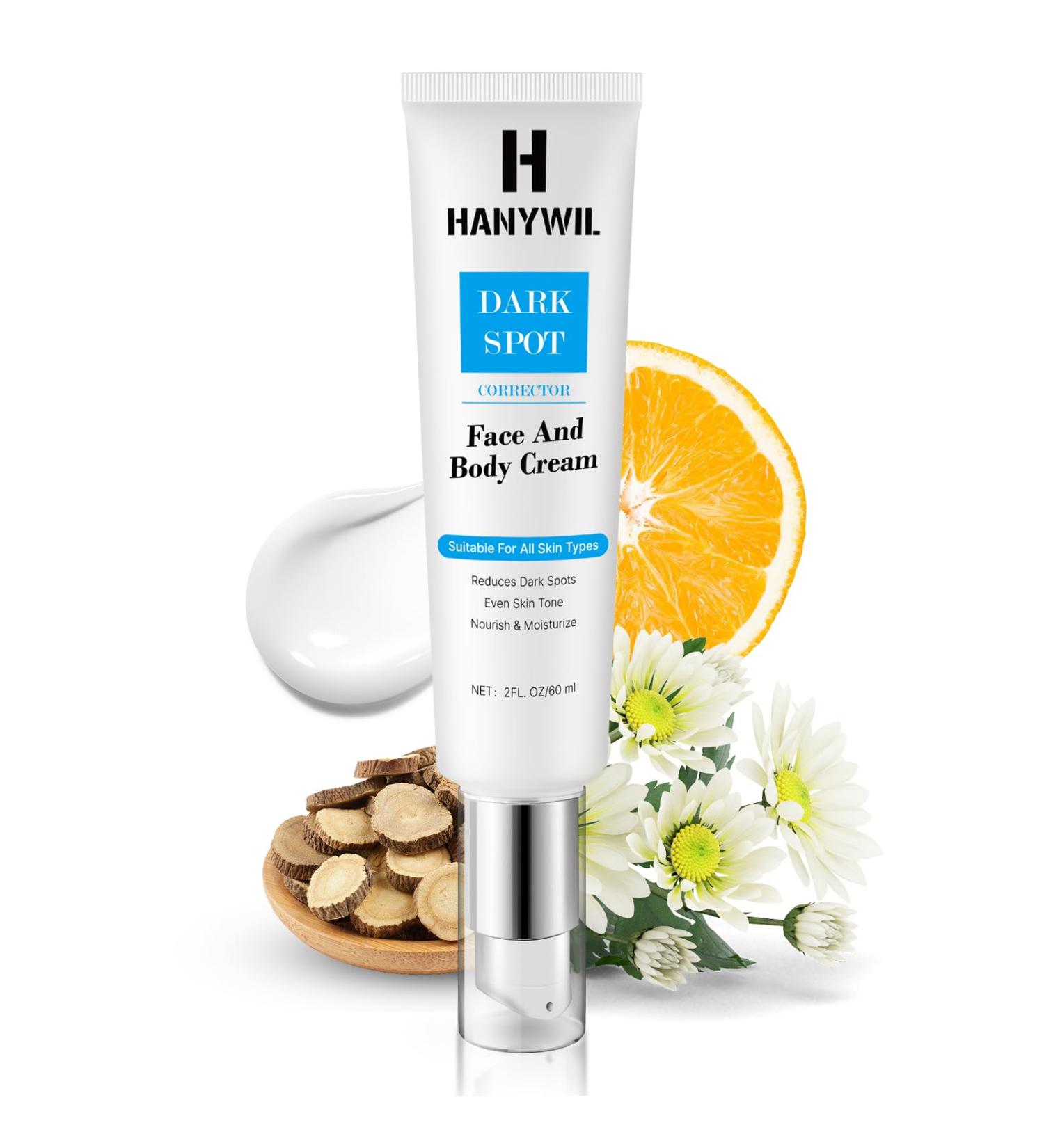 HANYWIL Dark Spot Remover for Face & Body Serum,Dark Spot Corrector Serum for Hyperpigmentation,Treatment for Sun Spots, Age Spots, Melasma, Dermatologist-Tested Skin Tone Evenser (2.0 Fl Oz) 2 Fl Oz (Pack of 1) - Buy Online on GoSupps.com