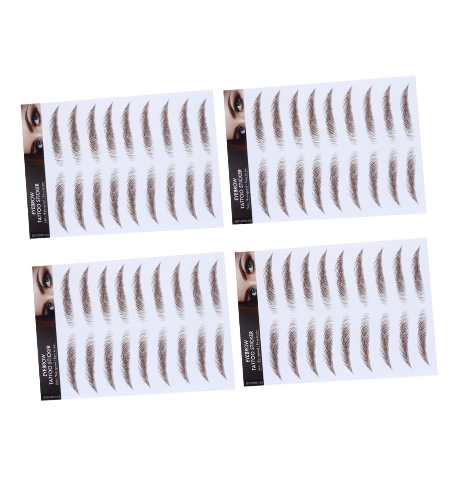 FOYTOKI 4pcs Grooming Natural Hair- False Eyebrow Realistic Hair-like Girl Tools Brown Shaping Transfer - Buy Online on GoSupps.com