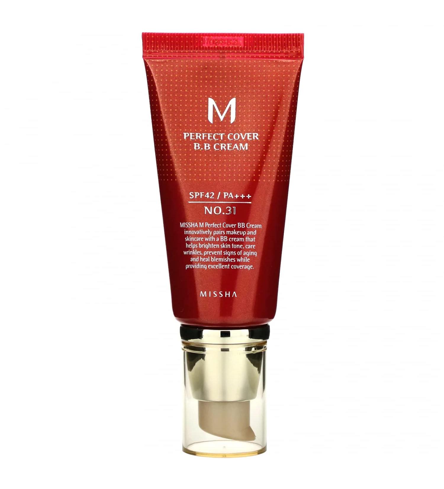 Missha Perfect Cover BB Cream SPF 42 No. 31 Golden Beige - 50ml | Flawless Finish & Sun Protection - Buy Online on GoSupps.com