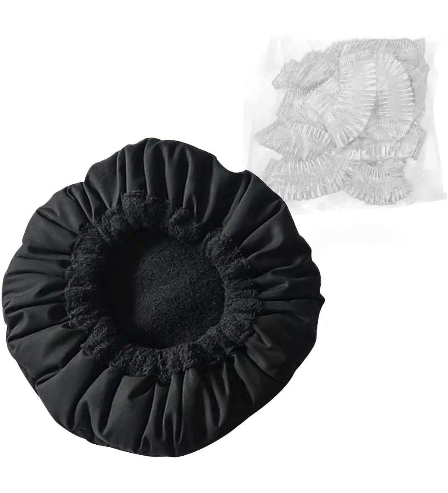 Flaxseed Heat Cap for Deep Conditioning - Natural Thermal Cap + 10 Disposable Shower Caps (Black) - Buy Online on GoSupps.com