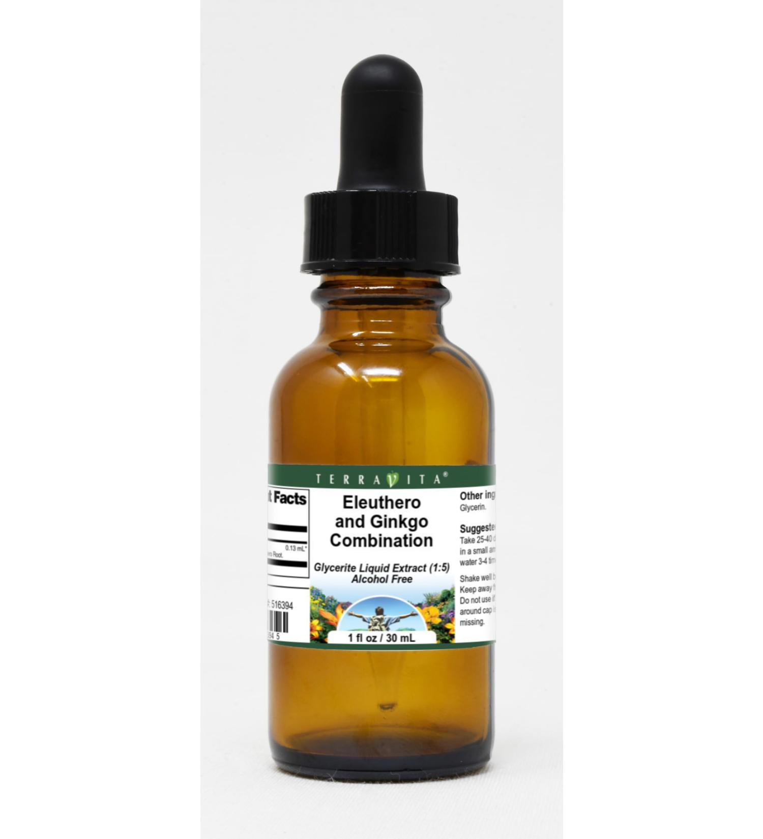 Eleuthero and Ginkgo Combination - Glycerite Liquid Extract (1:5) Alcohol-Free (1 oz ZIN: 516394) - 3 Pack - Buy Online on GoSupps.com