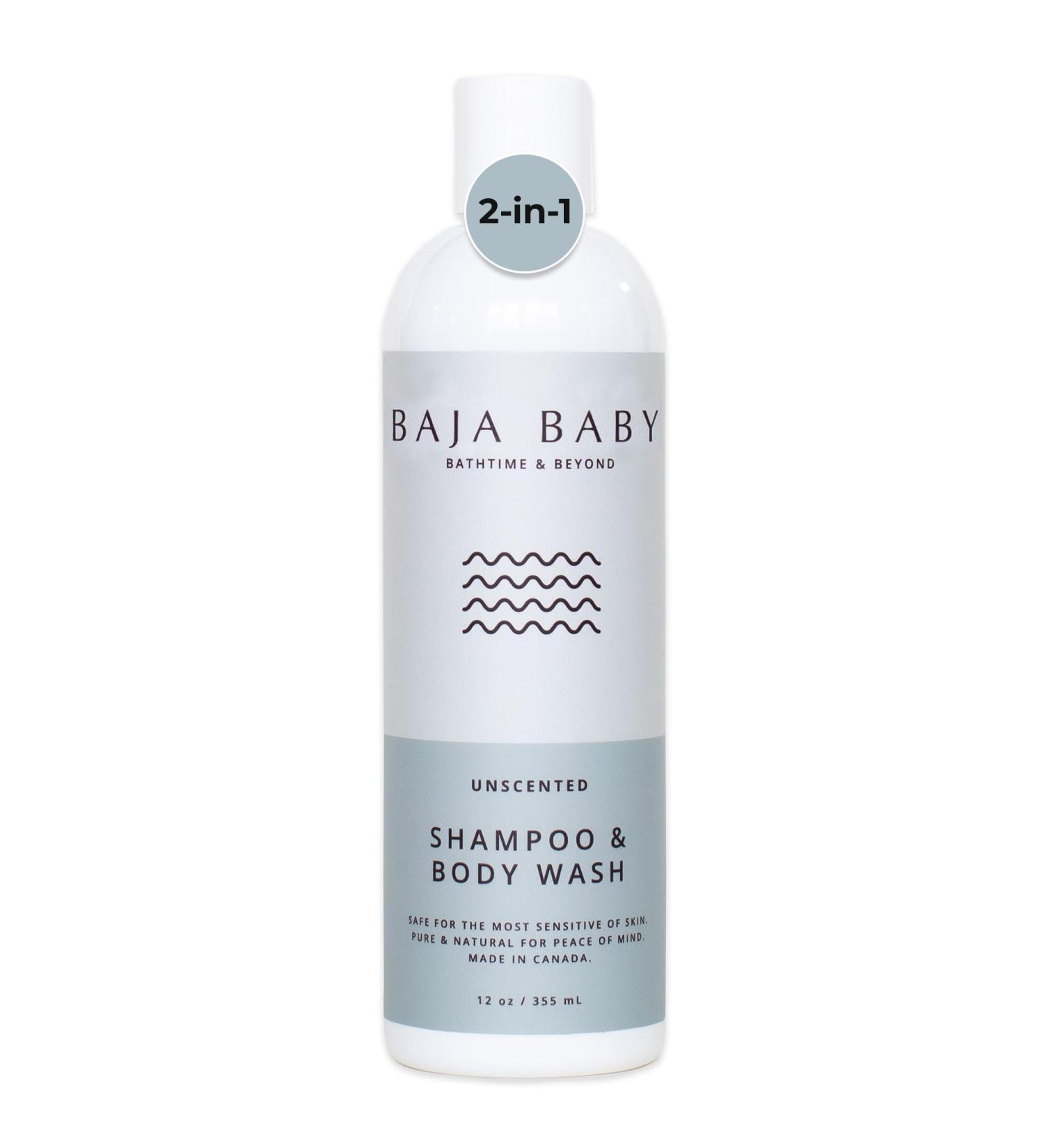 Baja Baby Unscented Shampoo & Body Wash - Organic Gluten-Free Vegan EWG VERIFIED - Ideal for Sensitive Skin - All Natural Tear-Free Hypoallergenic & Paraben-Free - 12 oz - Buy Online on GoSupps.com