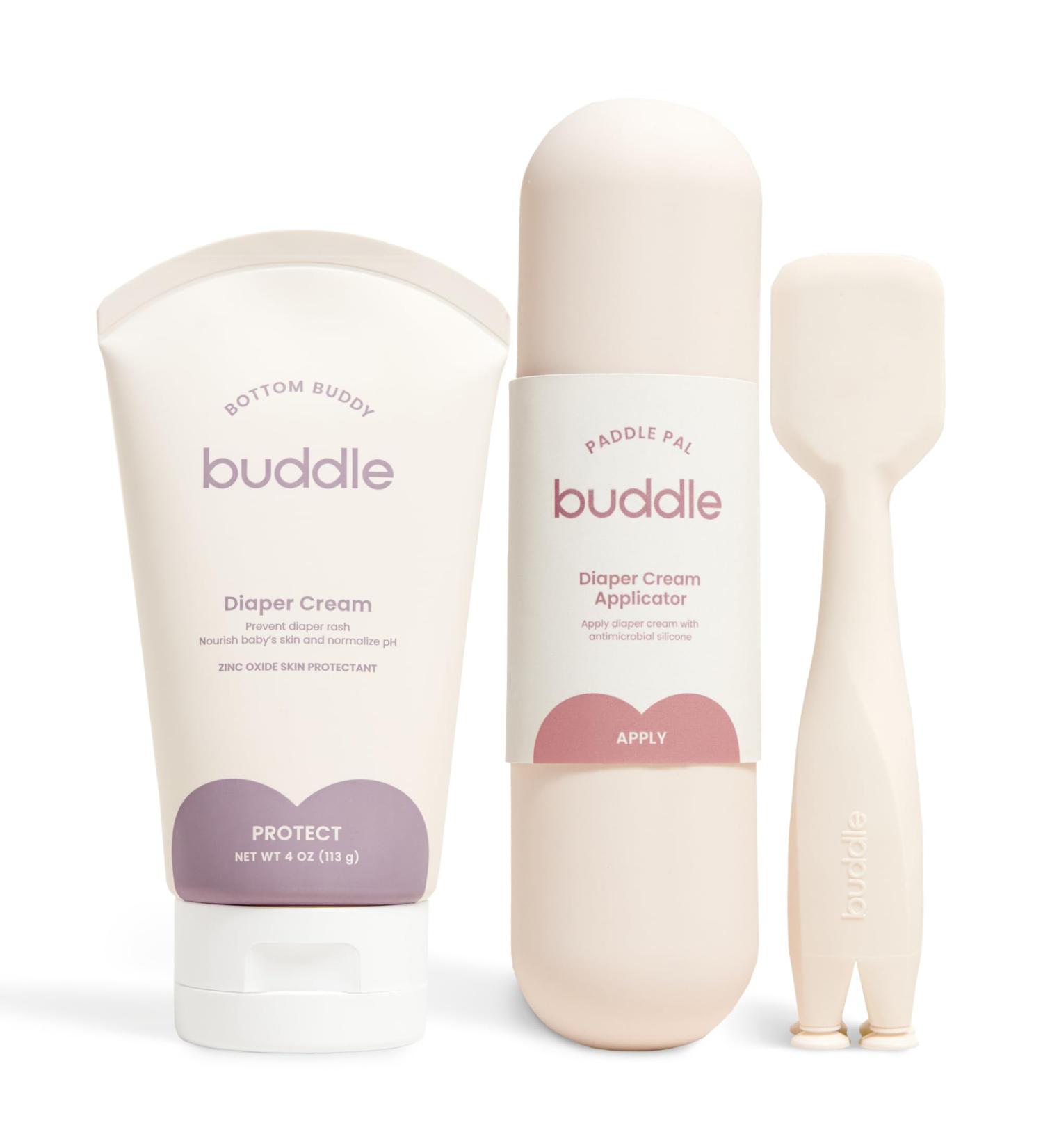 Bottom Buddy & Paddle Pal Kit - 20% Zinc Oxide Diaper Rash Cream & Silicone Spatula - Baby Skin Protection Gift Set - Buy Online on GoSupps.com