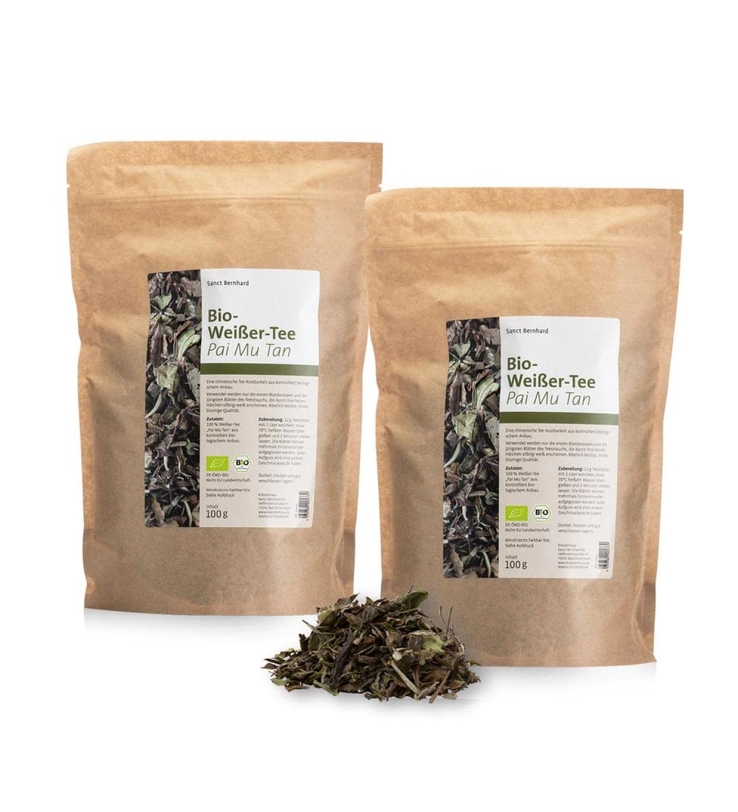 Sanct Bernhard Organic White Tea - Pai Mu Tan 2 x 100 g