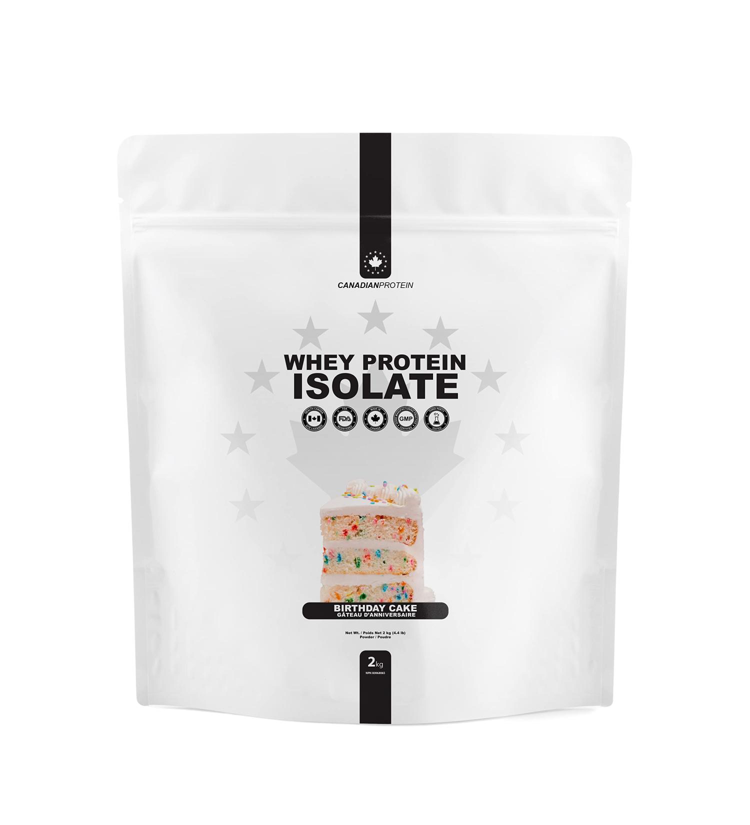 Canadian Protein 100% Whey Isolate 27g of Protein | 6 kg of Birthday Cake Flavoured Low Carb Keto Friendly Workout Recovery Drink | Protein Powder Rich in BCAA Amino Acids - Buy Online on GoSupps.com