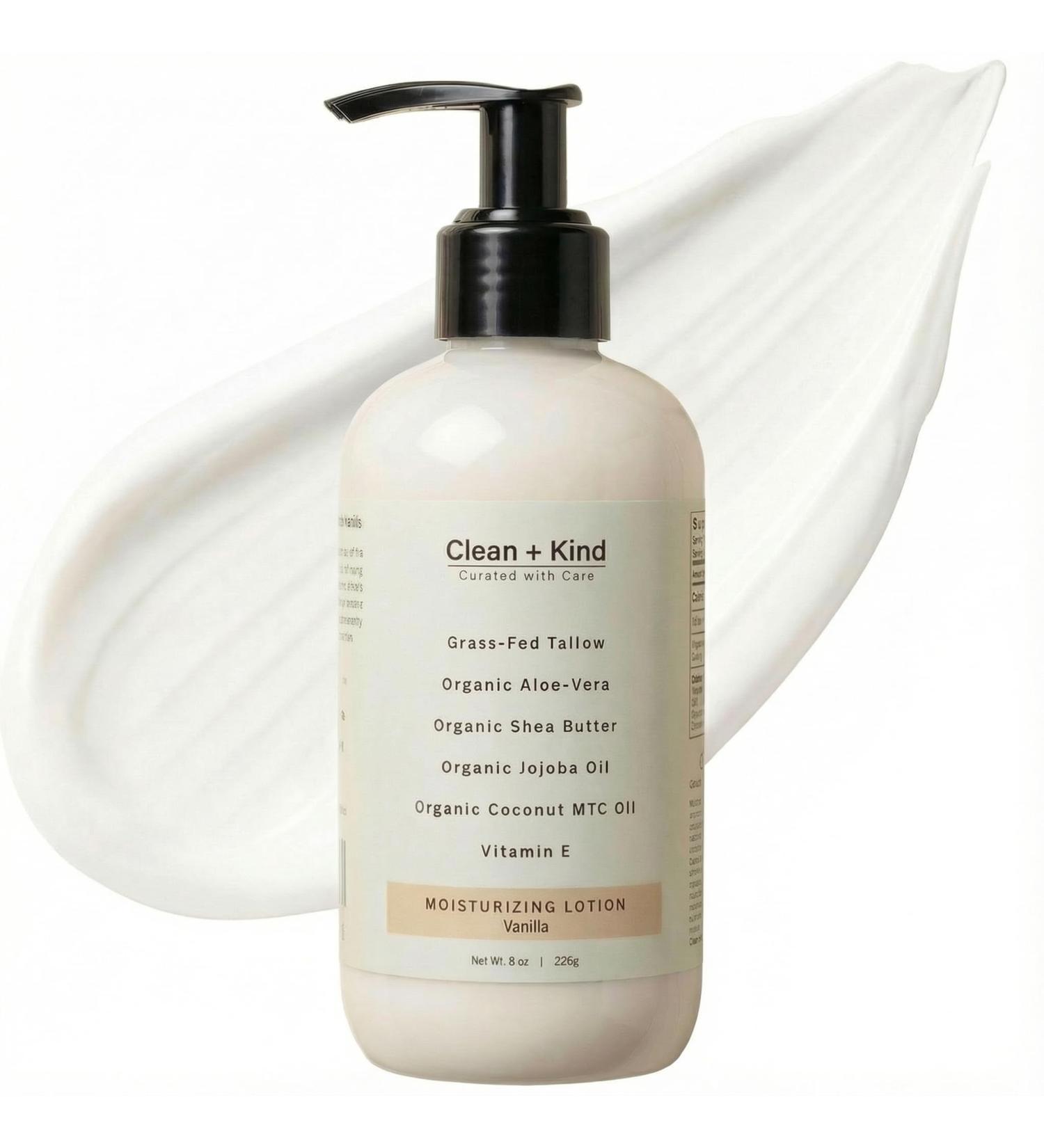 Daily Moisturizing Lotion Tallow Body Lotion with Aloe Vera Shea Butter Jojoba Oil MCT Oil & Vitamin E Deep Hydration for Dry Rough Sensitive Skin (8 oz Vanilla) Vanilla 8 Ounce (Pack of 1) - Buy Online on GoSupps.com