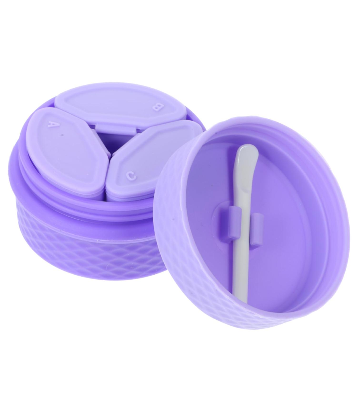 FOMIYES 1 Set Cream Box Empty Makeup Pot Salve Jar Makeup Pots Container Lotion Cream Jar Face Cream Pot Cream Holder for Women Body Butter Jar Storage Box Miss Leakproof Purple Silica Gel 6.5X6.5X4.5CM Purple - Buy Online on GoSupps.com