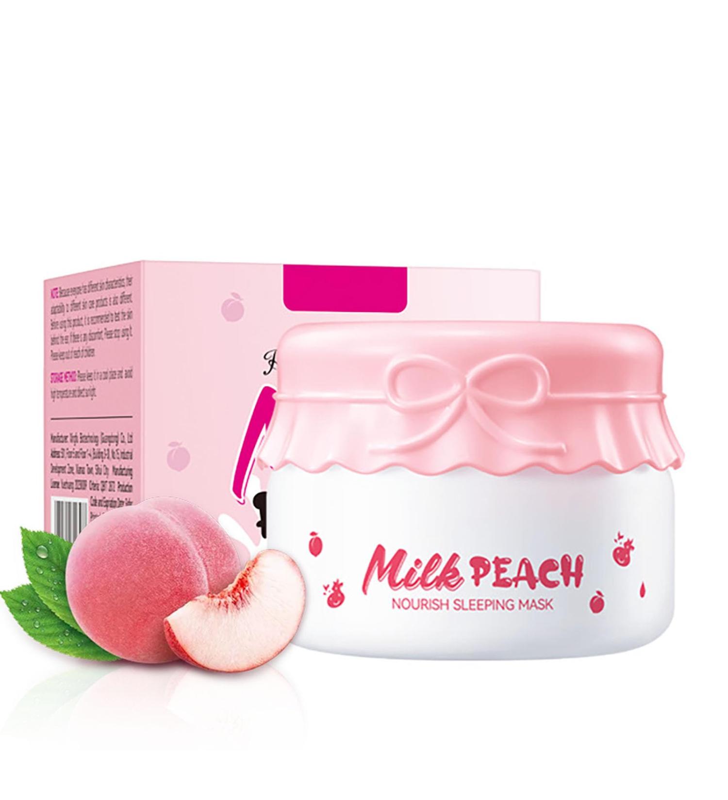 Milk Peach Sleeping Face Mask - Face Masks Overnight for Skin Lightening - Face Masks Beauty for Anti-Aging - Hydrating Face Mask for Dry Skin - Facial Mask for Anti-Wrinkle Moisturizing (120g) - Buy Online on GoSupps.com