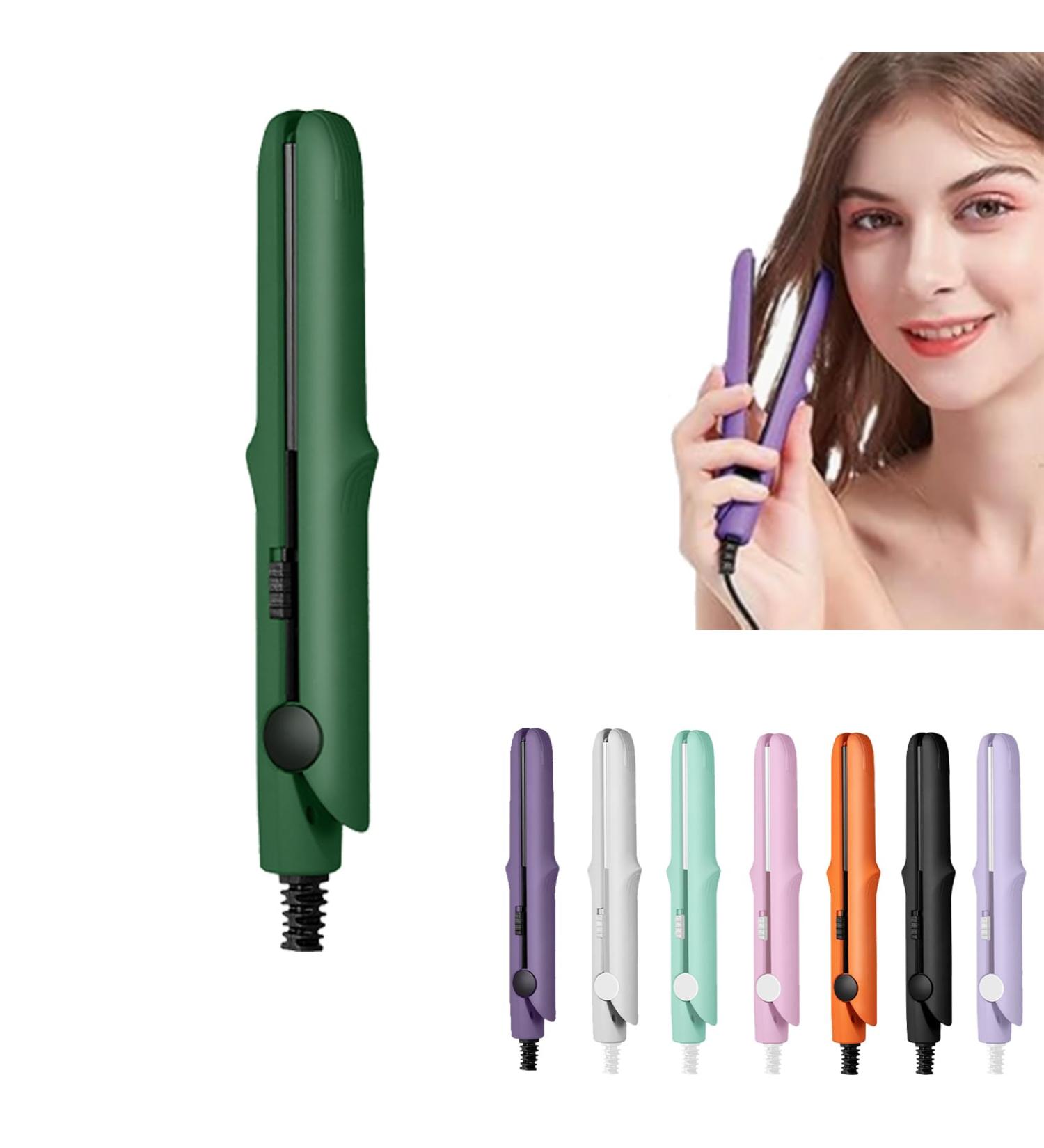 Gadgetcab Curling Iron Gadgetcab Mini Curling Iron 2-in-1 Mini Curling Wand &Flat Iron Hair Straightener Mini Dual-Purpose Curling Iron (Dark Green) - Buy Online on GoSupps.com