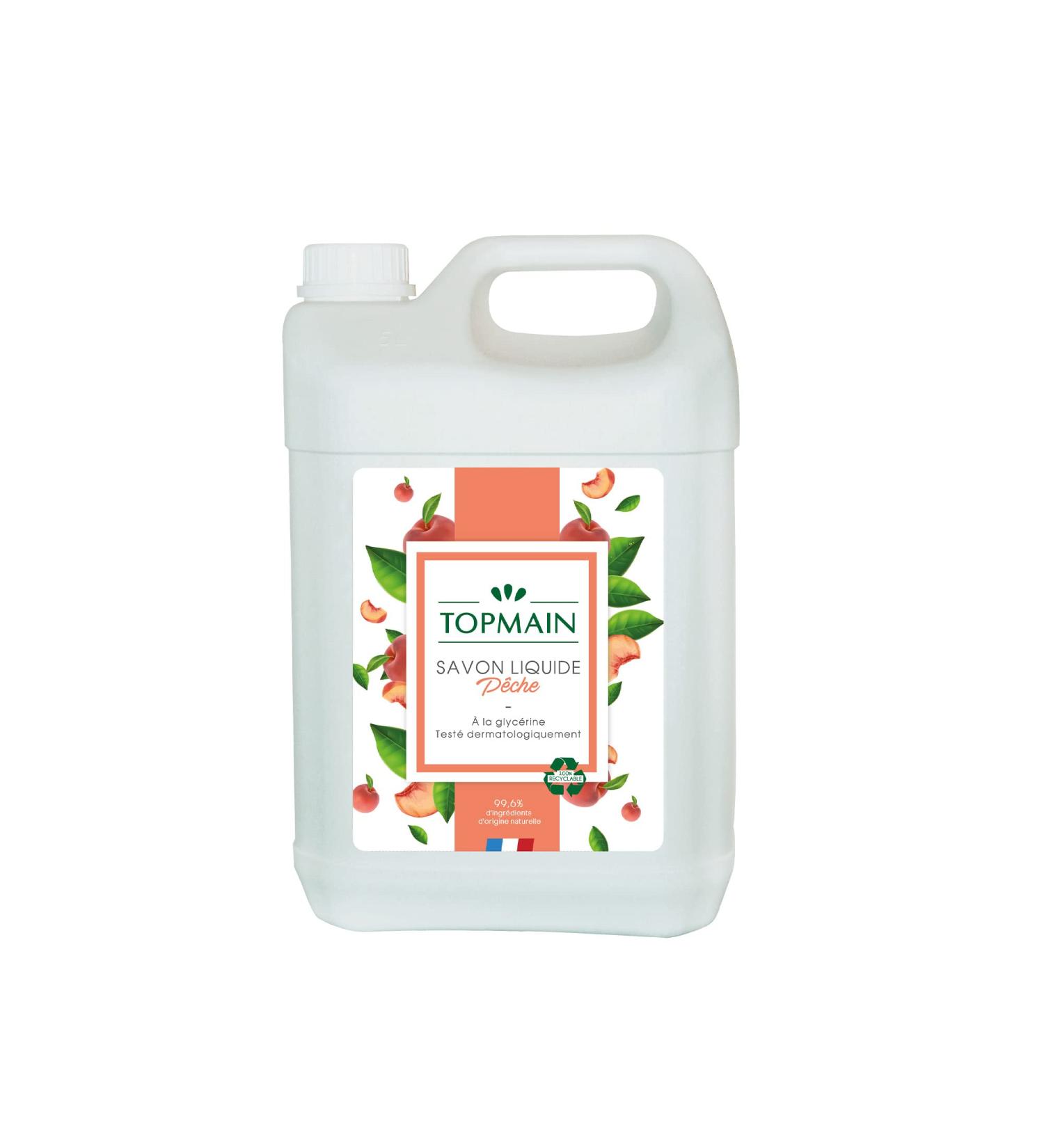 TOPMAIN - Savon main liquide - Formule nettoyante et d graissante - doux et hydratant - Parfum p che - 5L - Fabrication fran aise Unique - Buy Online on GoSupps.com