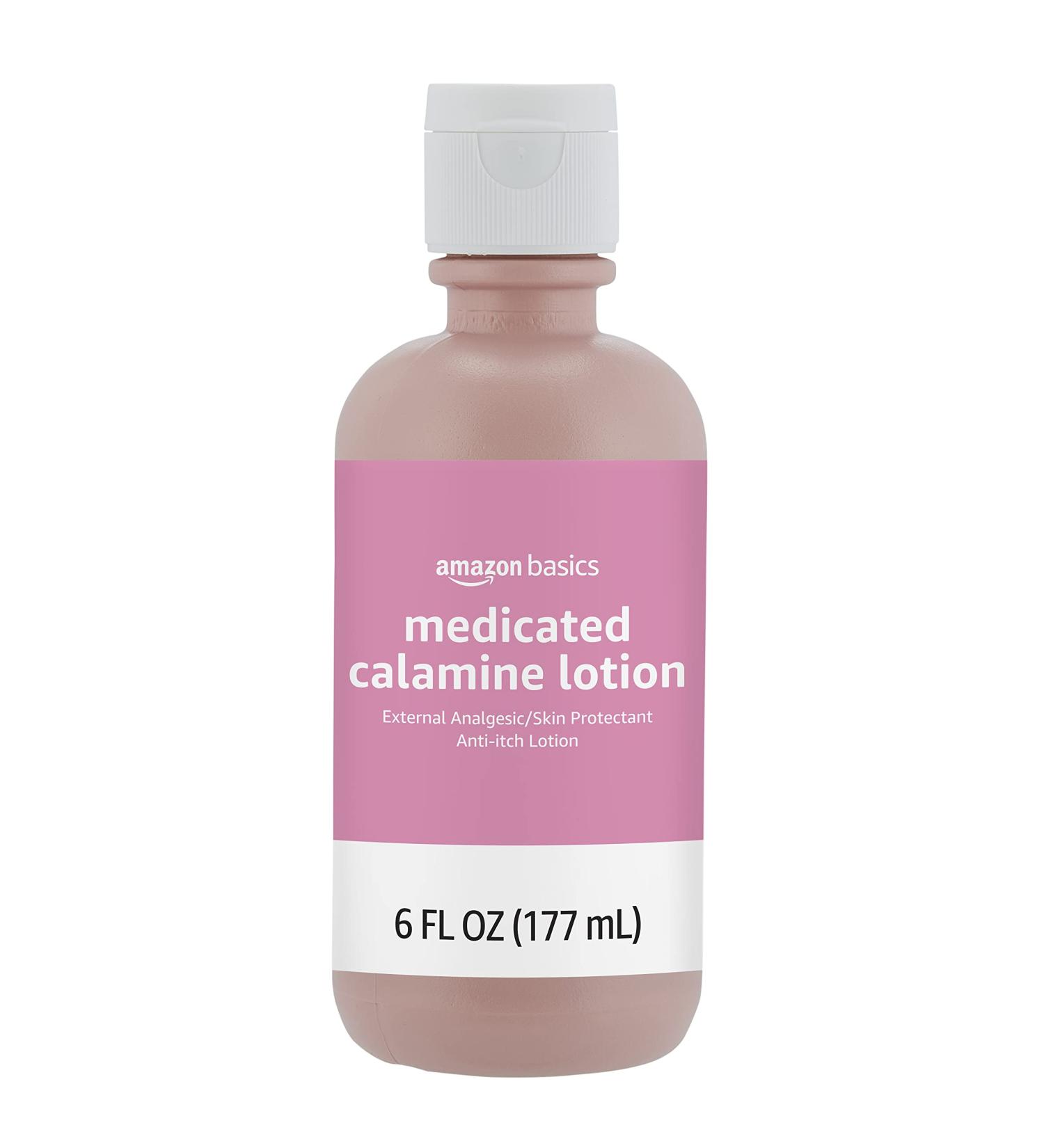 Amazon Basics Medicated Calamine Anti-Itch Lotion - 6 fl oz (1-Pack) | Analgesic Skin Protectant by Solimo - Buy Online on GoSupps.com