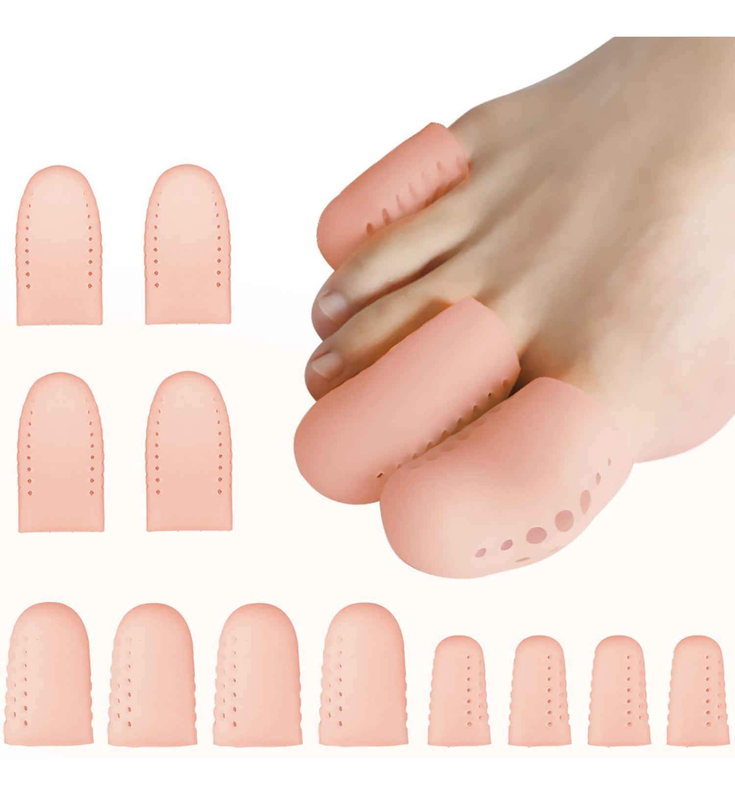 DAILINK Gel Toe Caps - 12 PCS Silicone Toe Protectors for Ingrown Toenails, Corns, Blisters - Breathable Toe Sleeves for Bunion Relief - Beige (S/M/L) - Buy Online on GoSupps.com
