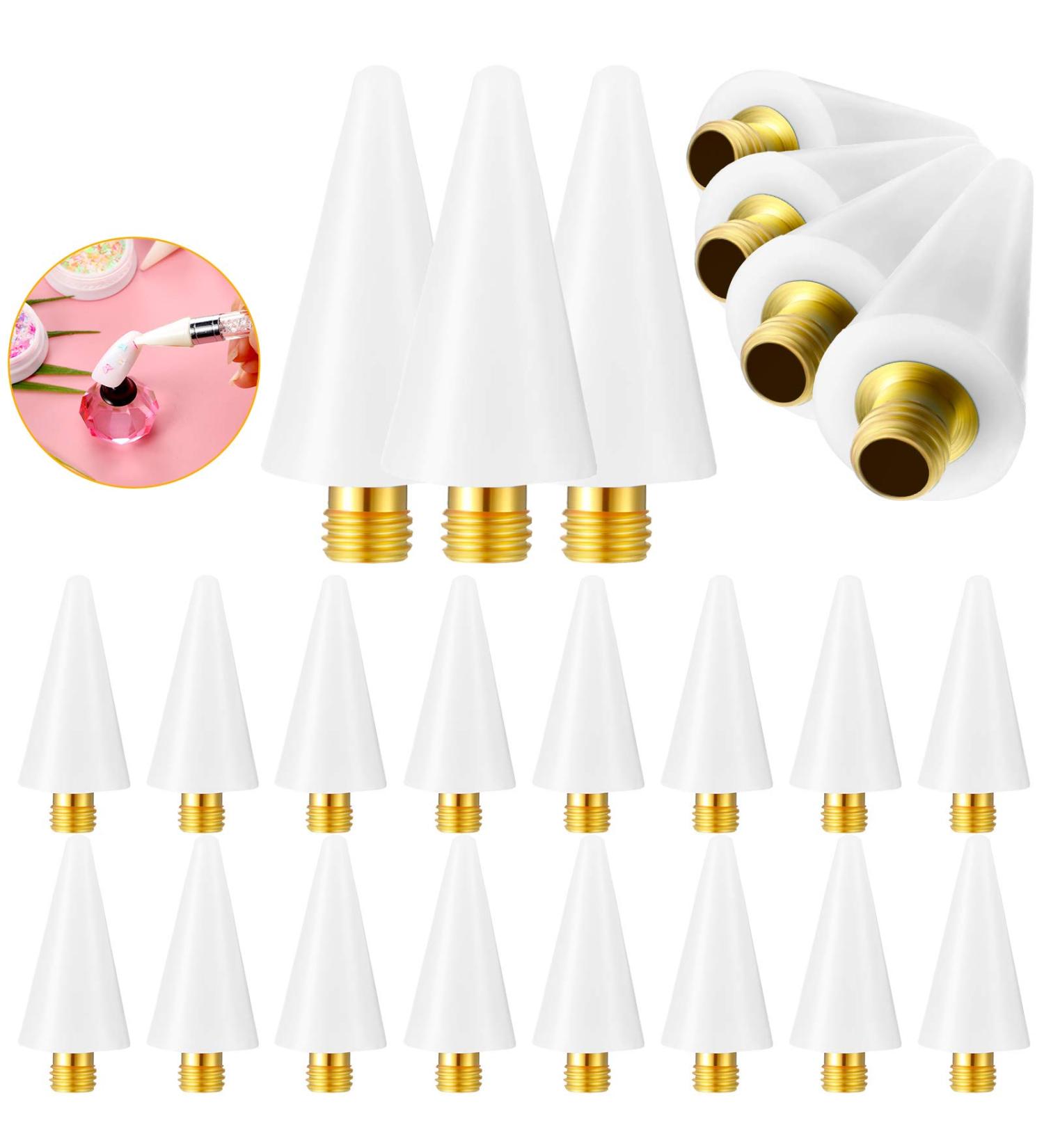 16 Pieces Nail Rhinestones Picker Replacement Tips with Case - White Wax Head Accessories for Nail Dotting Pen - Buy Online on GoSupps.com