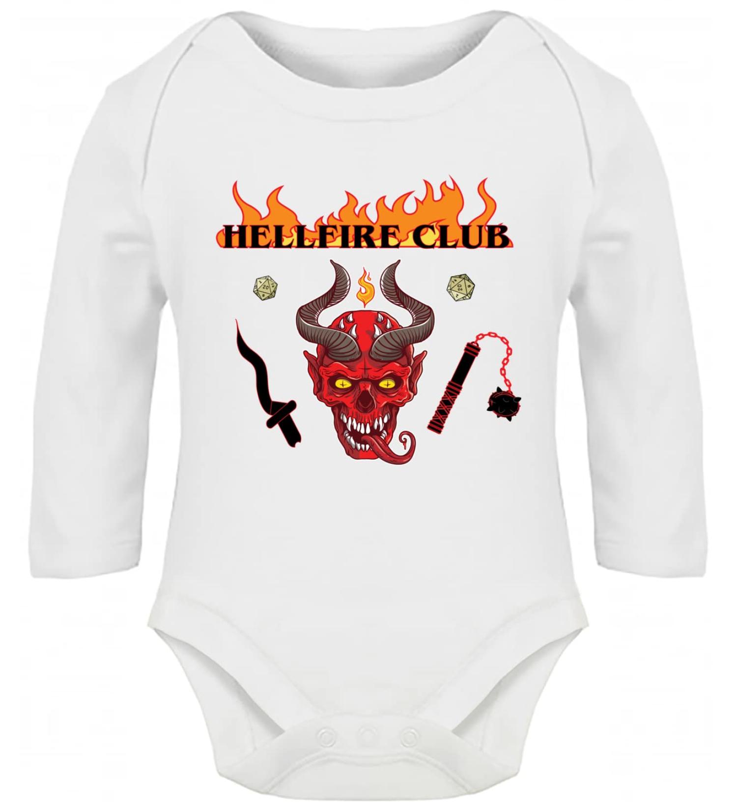 Hippowarehouse D&D HELLFIRE GROUP CLUB baby vest bodysuit (long sleeve) boys girls