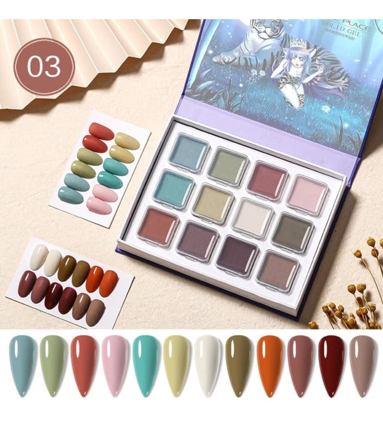 Summer Macaron Solid Cream Gel Nail Polish Palette for Nail Art Design Japanese No Flowing Soak Off UV LED Mud Gel Varnish - (Color: 3gx12Color-Set3) - Buy Online on GoSupps.com