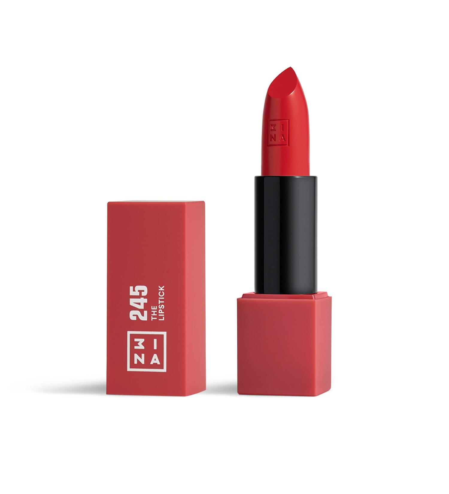 3INA Makeup Lipstick 245: Pink Red Matte Lip Color with Vitamin E & Shea Butter - Long Lasting, Creamy Texture - Vegan & Cruelty Free - Buy Online on GoSupps.com