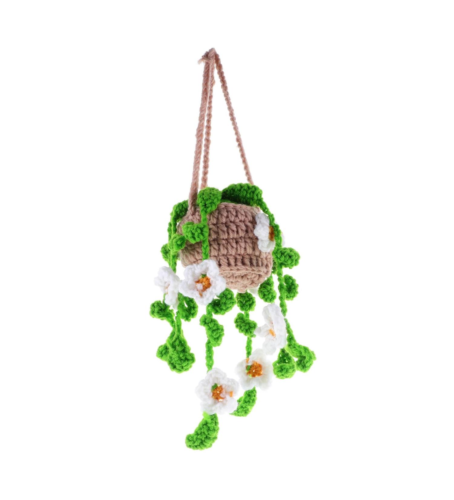 COHEALI Car Decor House Decorations for Home Crochet Crafts Hanging Basket Interior Rearview Mirror - Buy Online on GoSupps.com