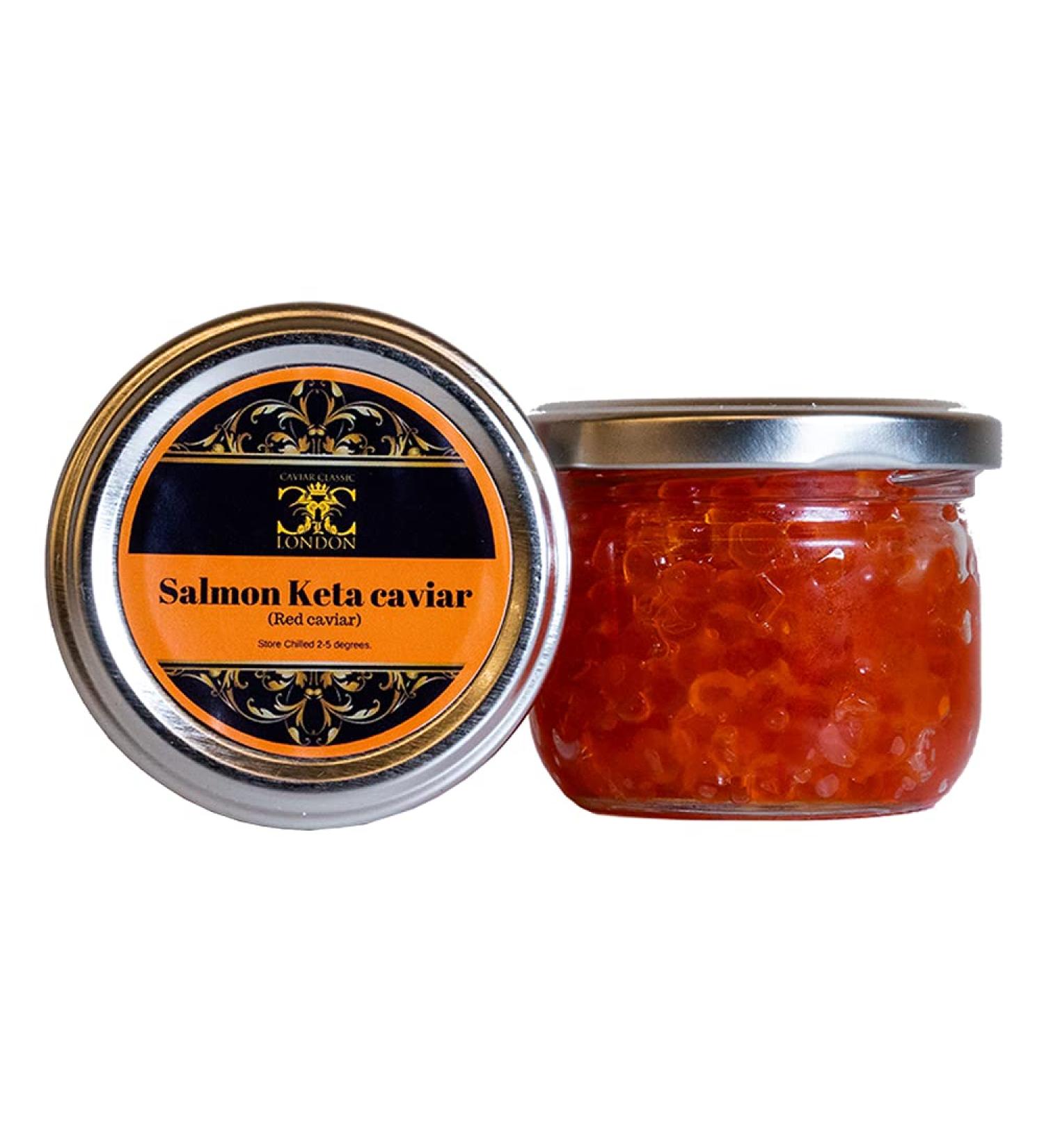 3 x 100 gr. Alaskan Keta Salmon Caviar (wild caught) - Buy Online on GoSupps.com