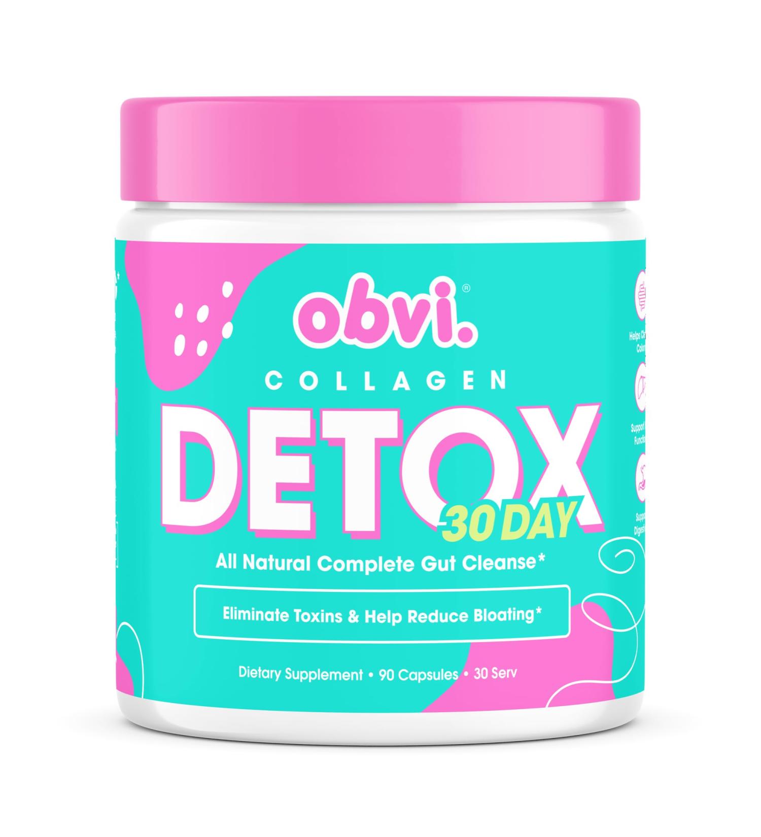 Obvi Detox Colon Cleanse Supplement | Promotes Digestive and Gut Health Bloating Relief Helps Remove Toxins | Immune Support with Milk Thistle Psyllium Husk Senna Leaf | 90 Capsules | 30 Servings - Buy Online on GoSupps.com