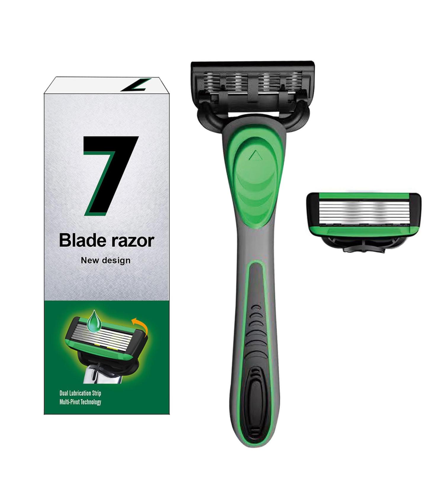 ASHLUYAK 7-Layer Shaving Set for All Skin Types - Comfort Rubber Handle | International Shipping Available - Buy Online on GoSupps.com