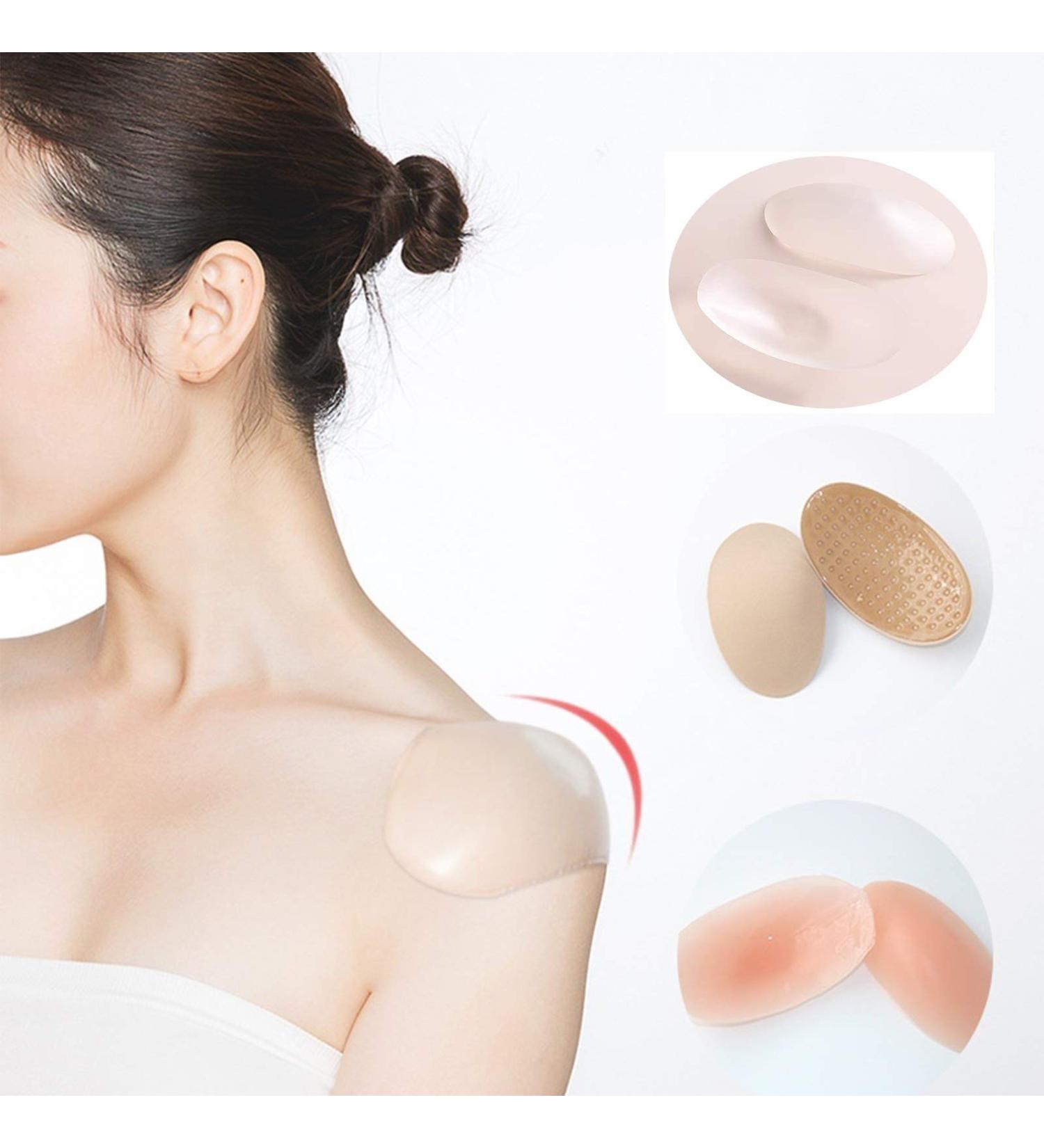 3 Pairs Soft Reusable Silicone Shoulder Push-Up Pads - Breathable Anti-Slip Enhancer for Women & Girls - Transparent & Skin Options - Buy Online on GoSupps.com