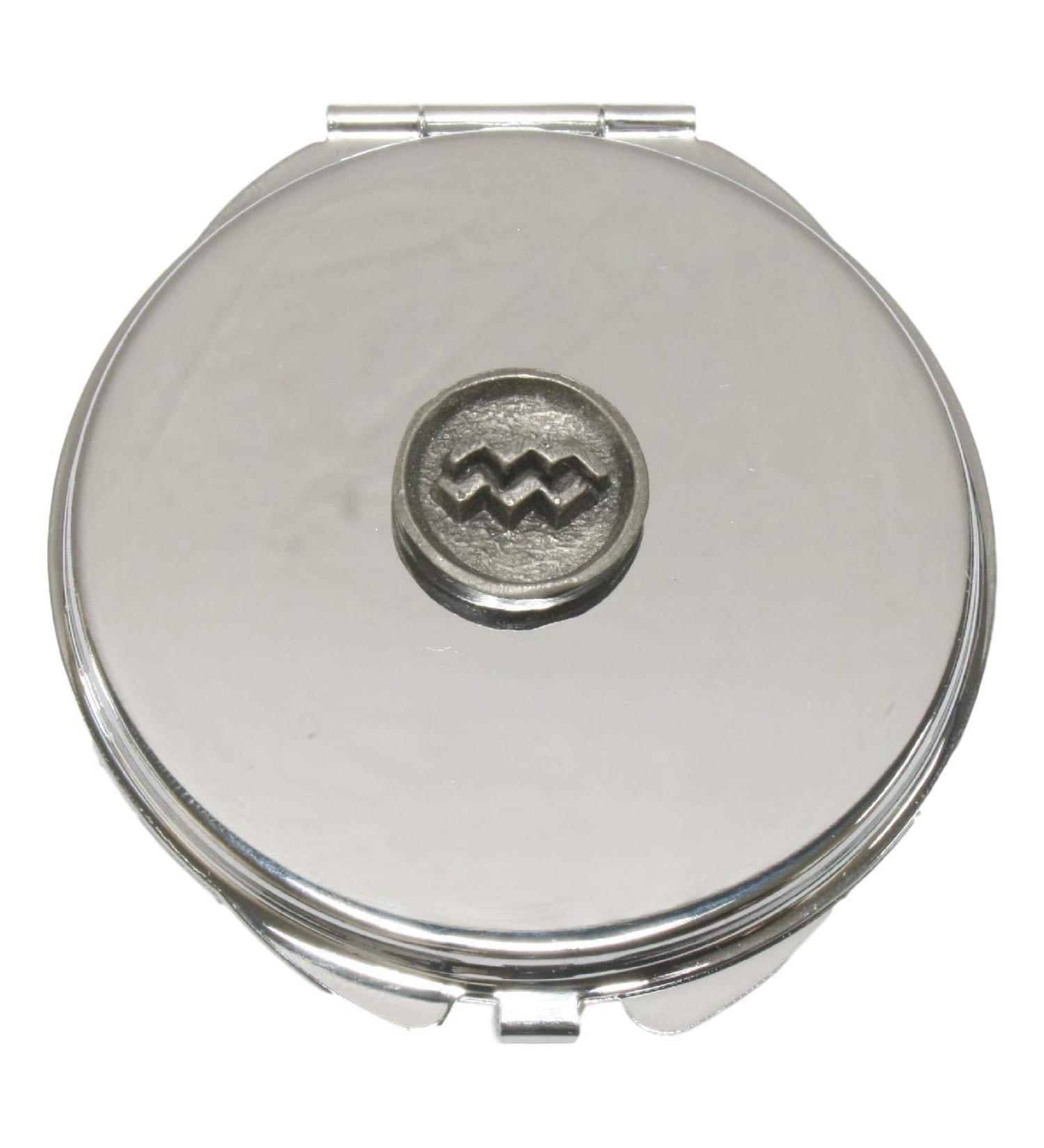 Aquarius Zodiac Compact Mirror Handbag Gift With Free Engraving 9 - Buy Online on GoSupps.com