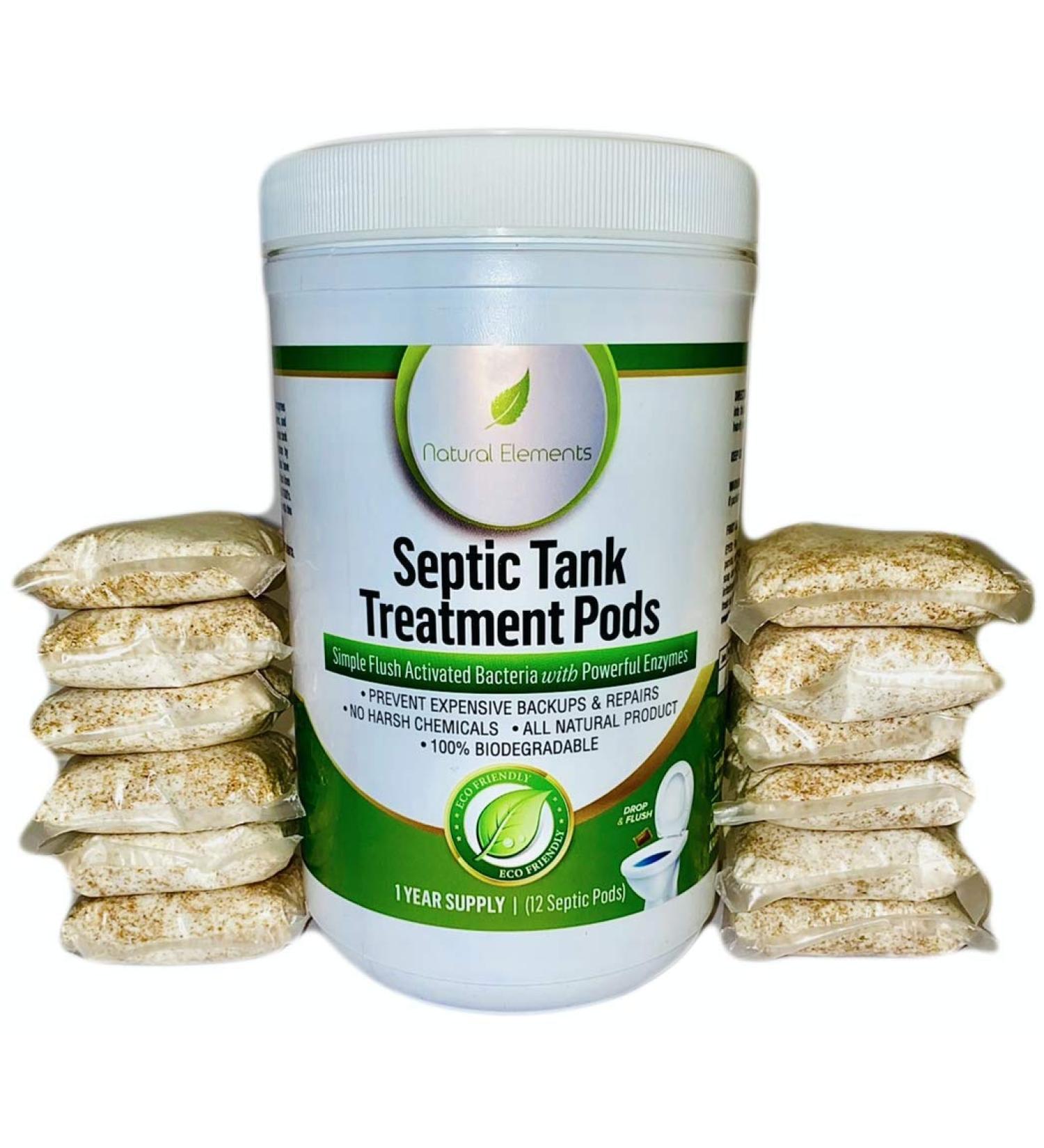 Natural Elements Septic Pods - 1 Year Supply (12 Pods) | Natural Bacteria & Enzymes | Prevent Backups, Maintain Tank Health - Buy Online on GoSupps.com