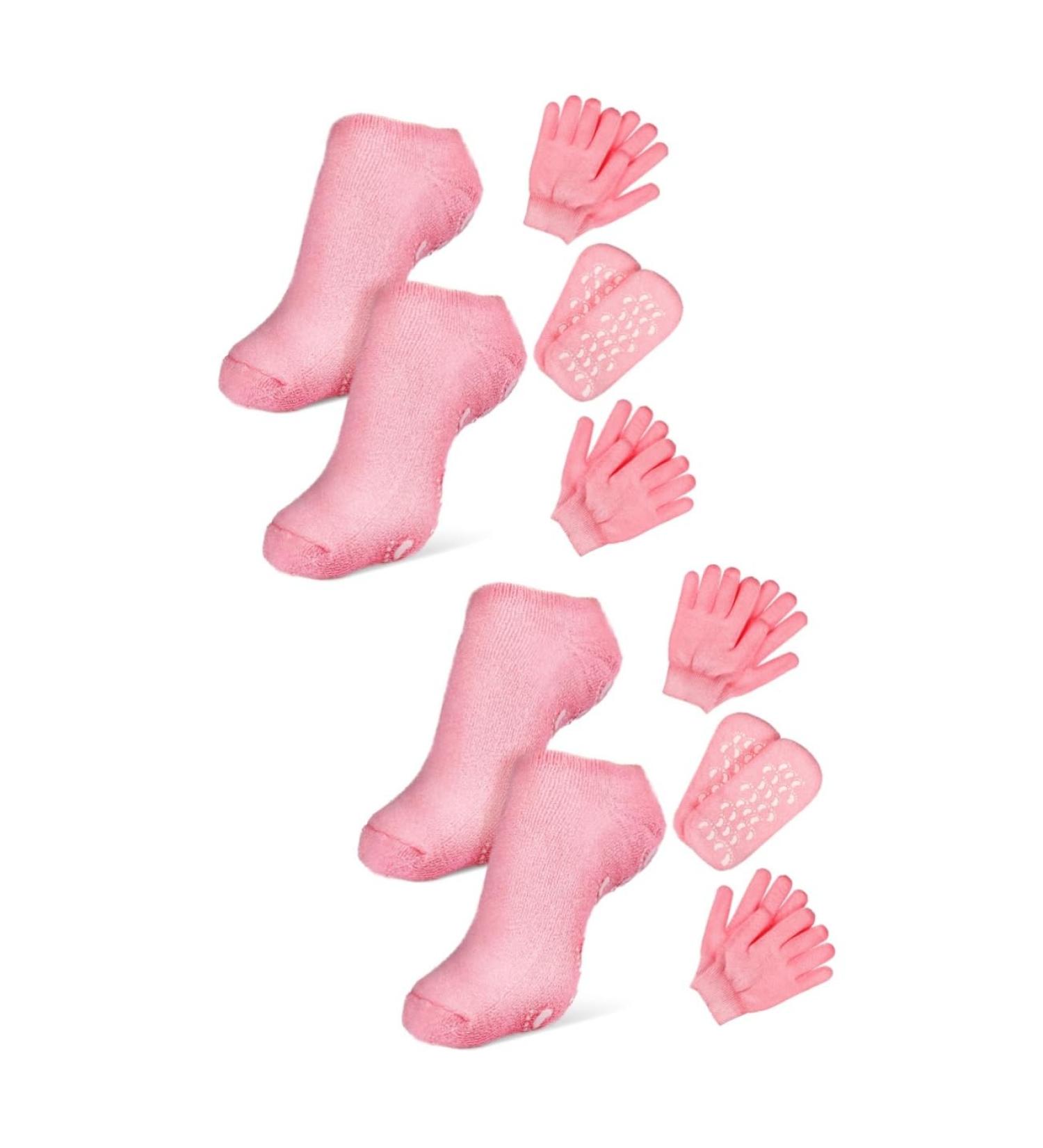 minkissy 4 Sets Spa Moisturizing Socks Moisturizing Socks Gloves Dry Hand Gloves Moisturizing Sleeping Hand Moisture Gloves Gel Socks Moisture Enhancing Socks Care Cotton Nursing Socks - Buy Online on GoSupps.com