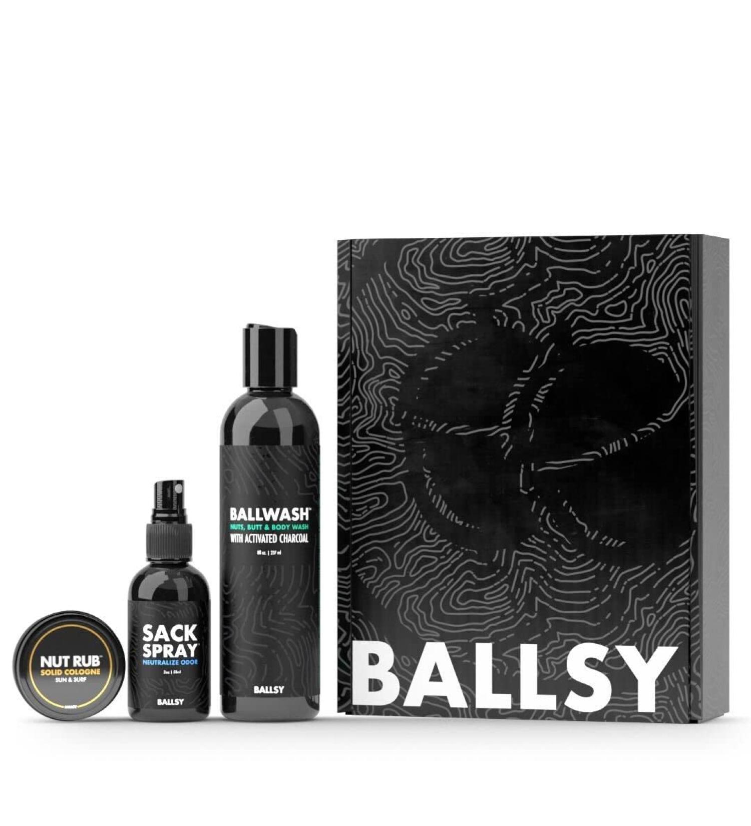 Ballsy Sack Pack: Men's Body Care Gift Set with Body Wash, Deodorizing Spray, and Cologne Rub - Sun & Surf Fragrance - Buy Online on GoSupps.com