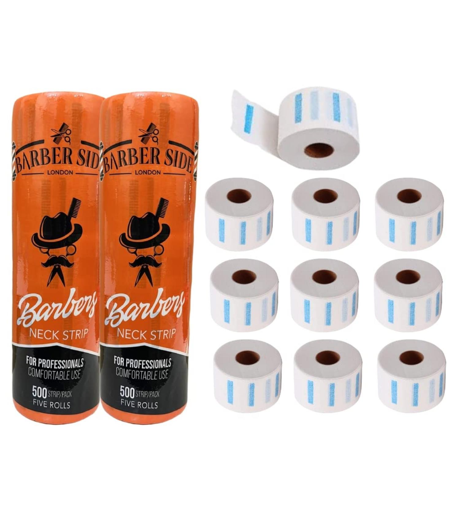 ICAN LONDON Barberside 10 Rolls Neck Strips Tape For Barbers- 1000 Disposable Disposable strong Durable Quality Barber Neck Rolls.