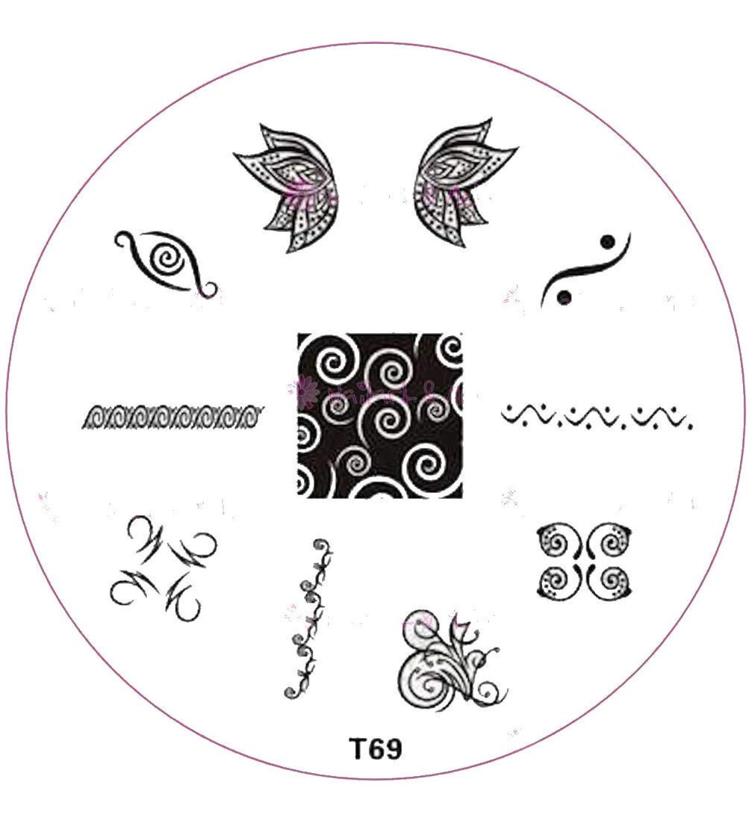++SPECIAL ITEM++ Stamping stencil T-Series: T69 butterfly ornaments flourishes