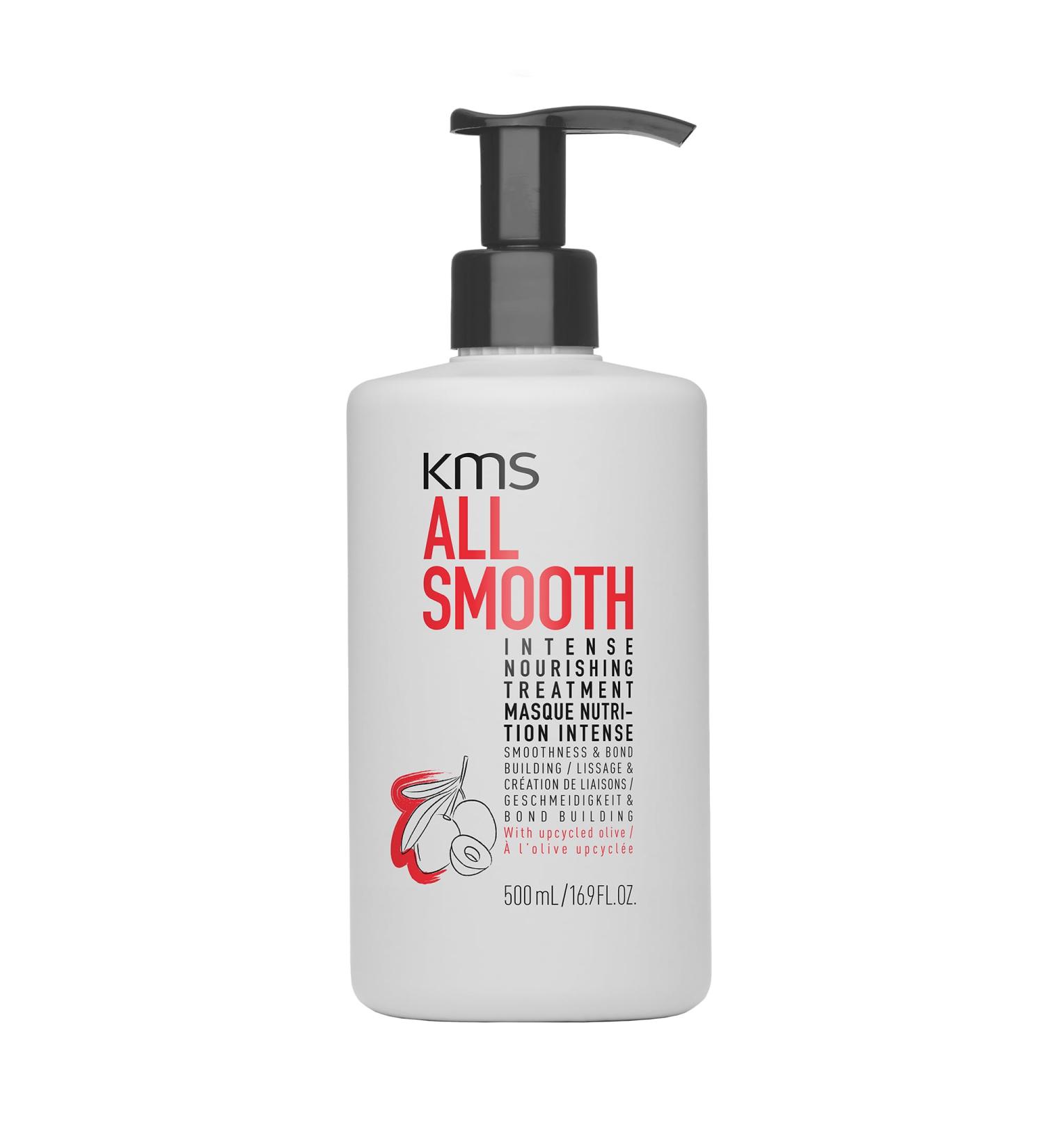  KMS KMS Allsmooth Intensive Nourishing Treatment for Medium to Strong Hair Anti-Frizz Smoothing Recycled Olive Oil Silicone-Free Vegan Formula 500ml - Buy Online on GoSupps.com