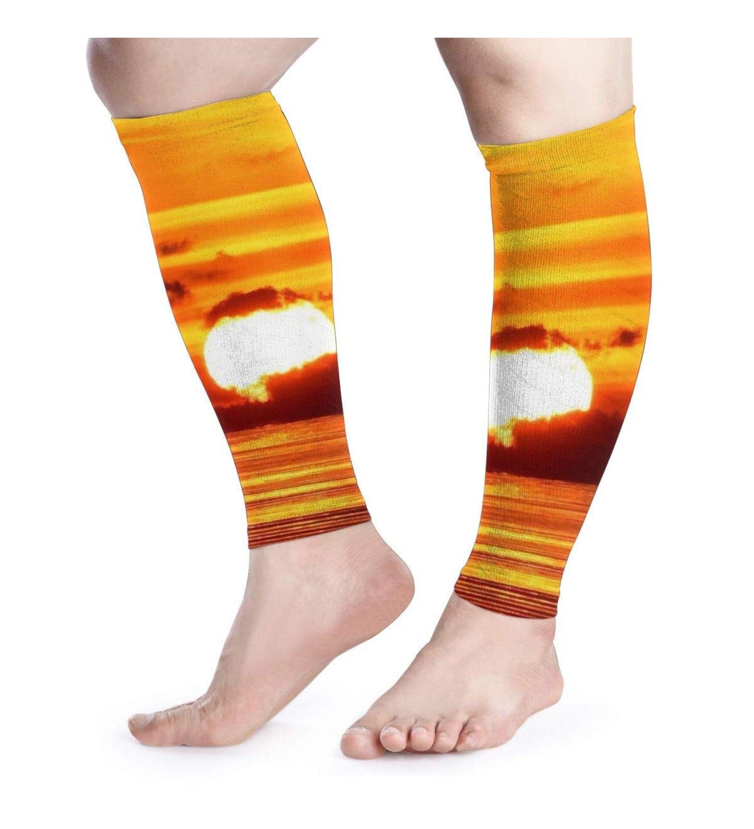 Men's Sunset Beach Running Compression Socks | UV Protection & Varicose Veins Relief | Shop Internationally - Buy Online on GoSupps.com